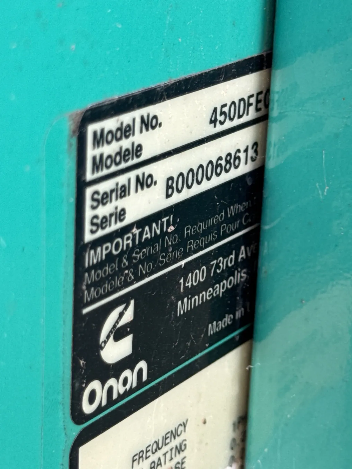 Onan GenSet Generator, photo 6 of 13