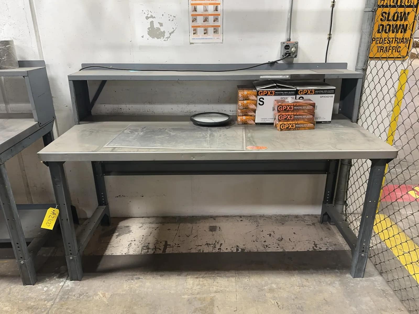 metal-work-table-with-contents-vinyl-gloves-and-clock-mrjct13g