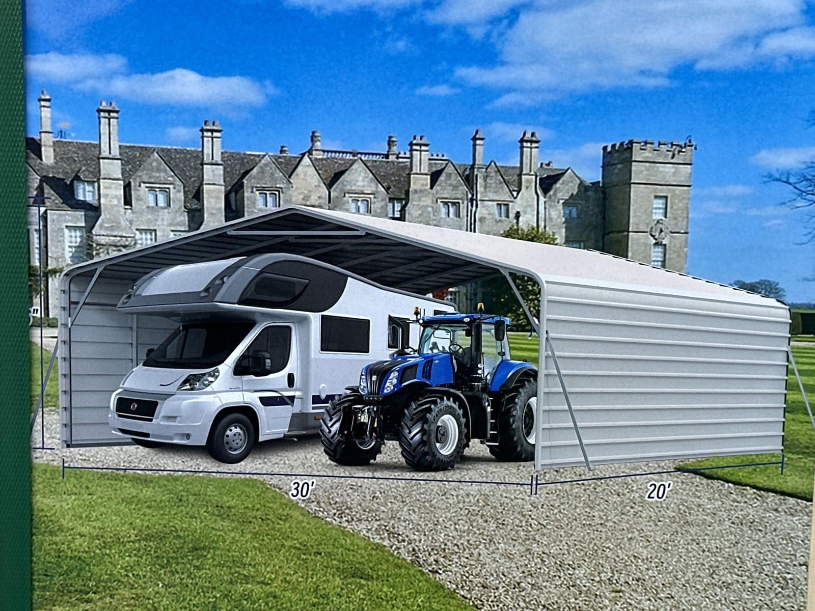 2026-sdlanch-sdlc2030ft-all-steel-carport-with-enclosed-walls-unused-mrpab81i