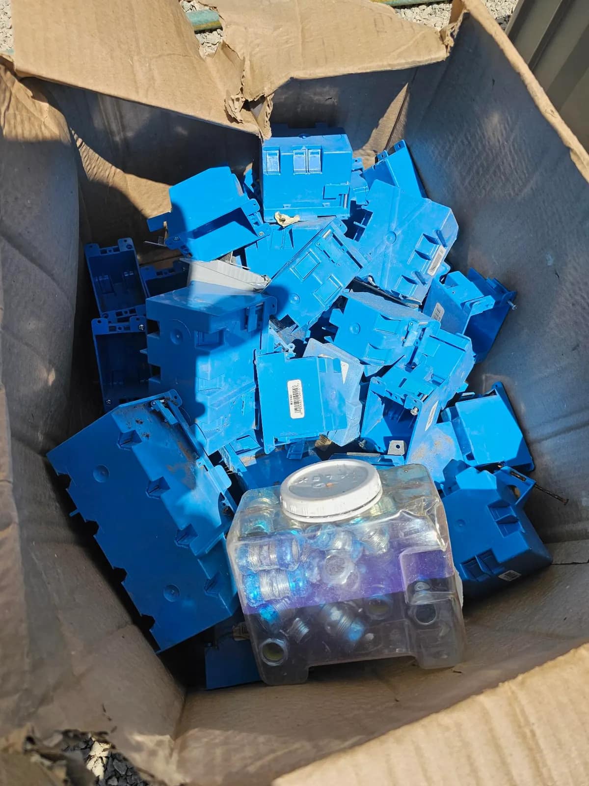 box-of-blue-electrical-junction-boxes-and-miscellaneous-hardware-2be699
