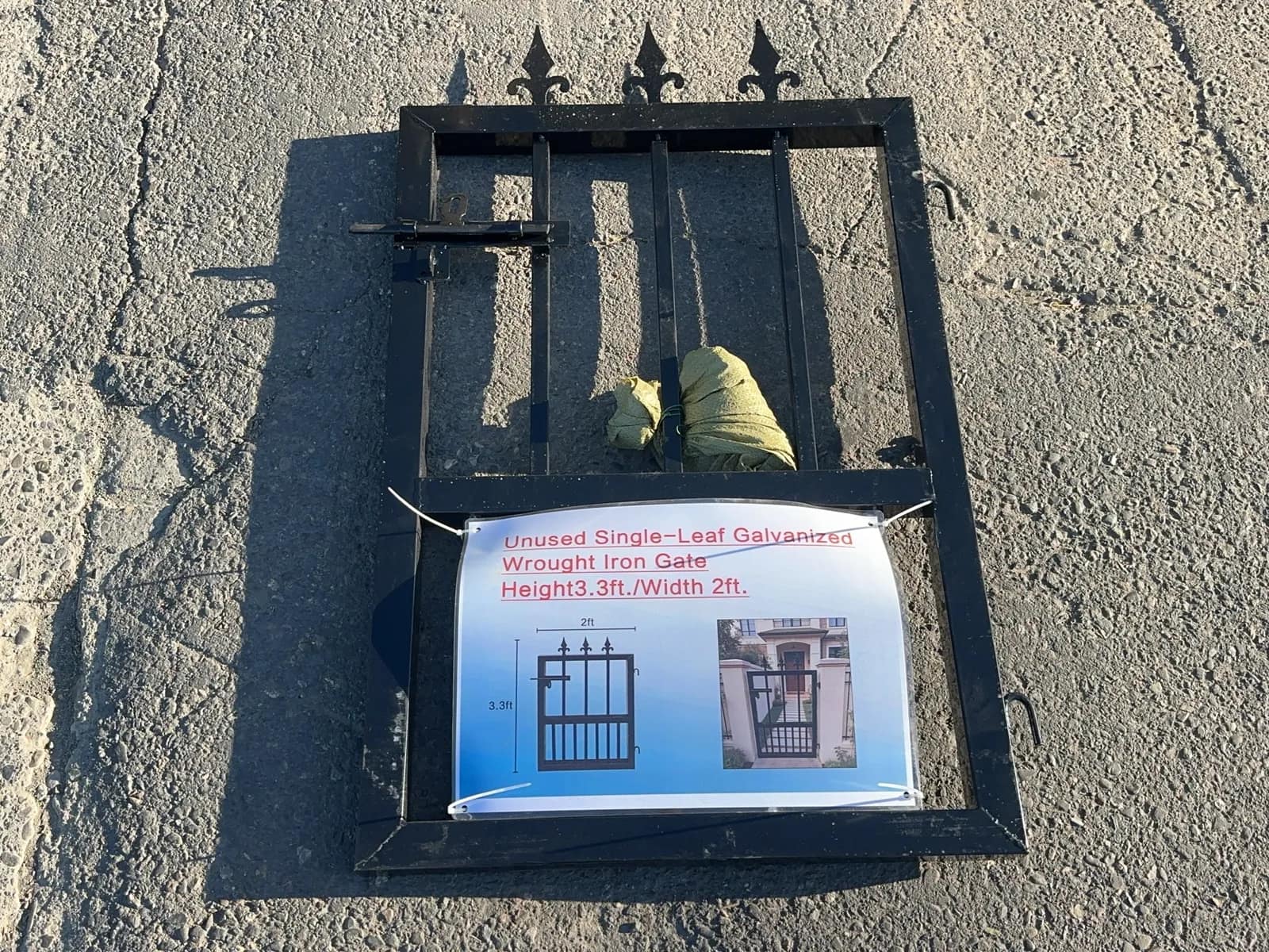 single-leaf-galvanized-wrought-iron-gate-height33ftwidth-2ft-unused-mt3pokin