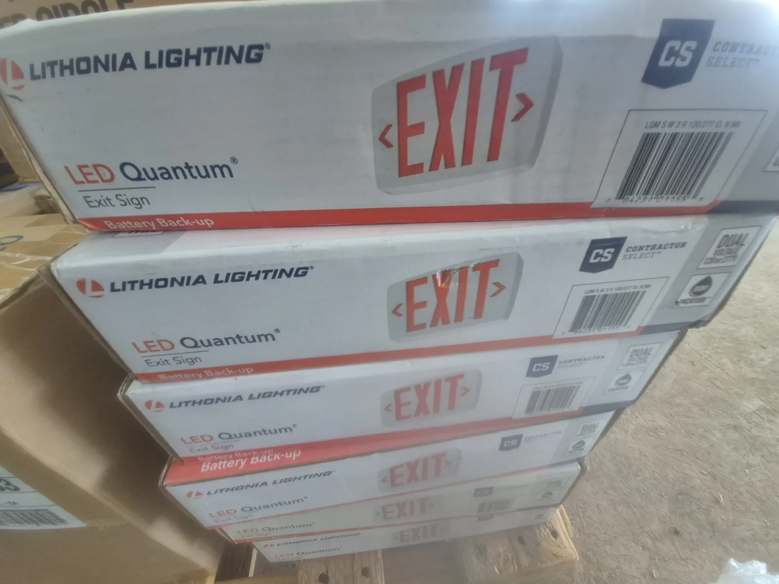 Contents Of Pallet: Assortment Of Smoke And CO Alarm - (5) Exit Signs, photo 6 of 7