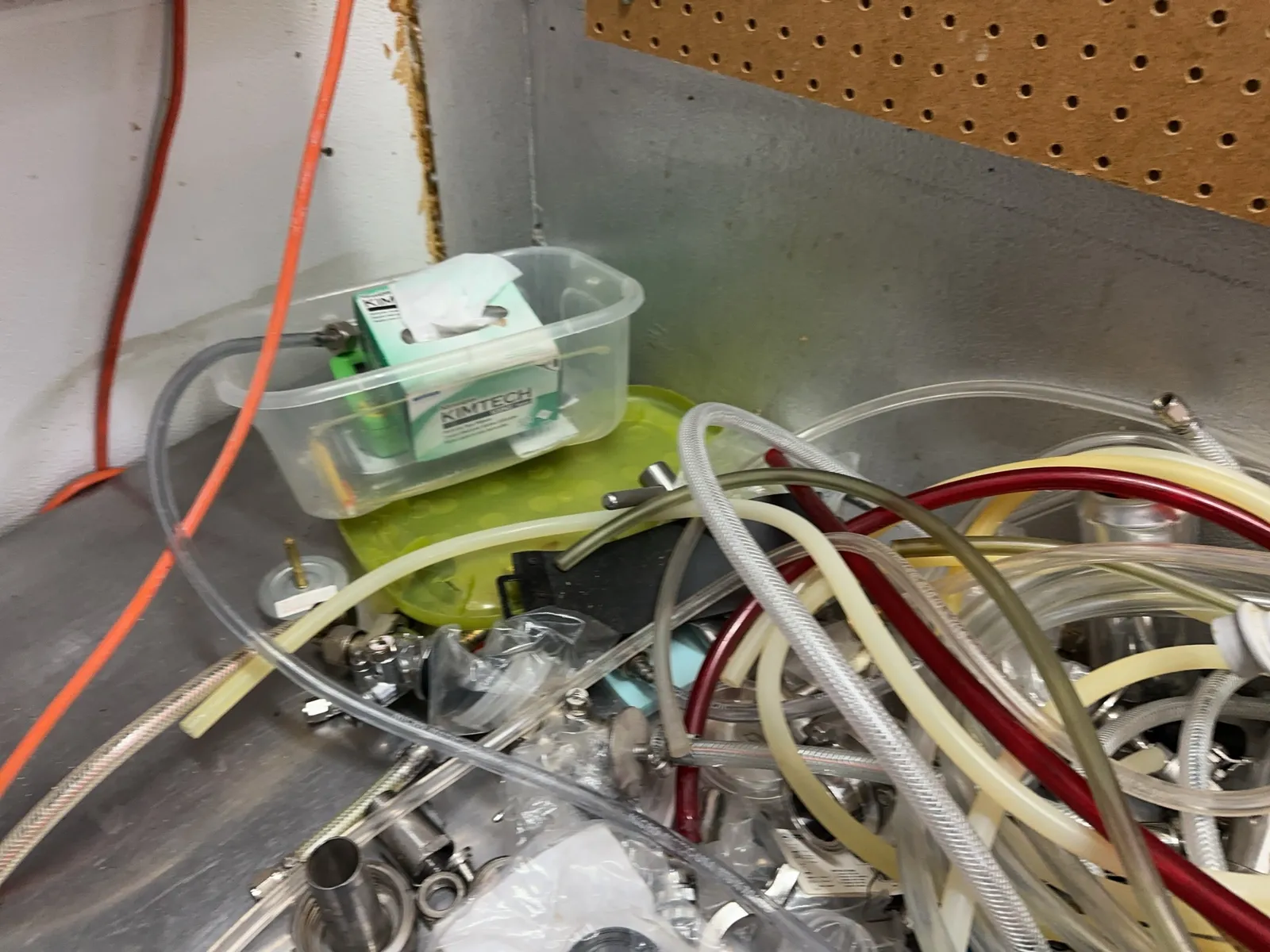 Stainless Steel Prep Table With Contents: Gauges, Clamps, Magnetic Stirrers, And More, photo 9 of 12