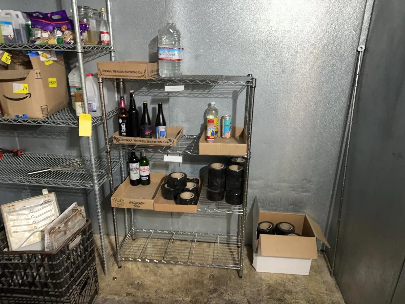 Contents Of Walk In: Buckets, Keg, Hoses, Wire Racks, Ingredients, And More, photo 7 of 11