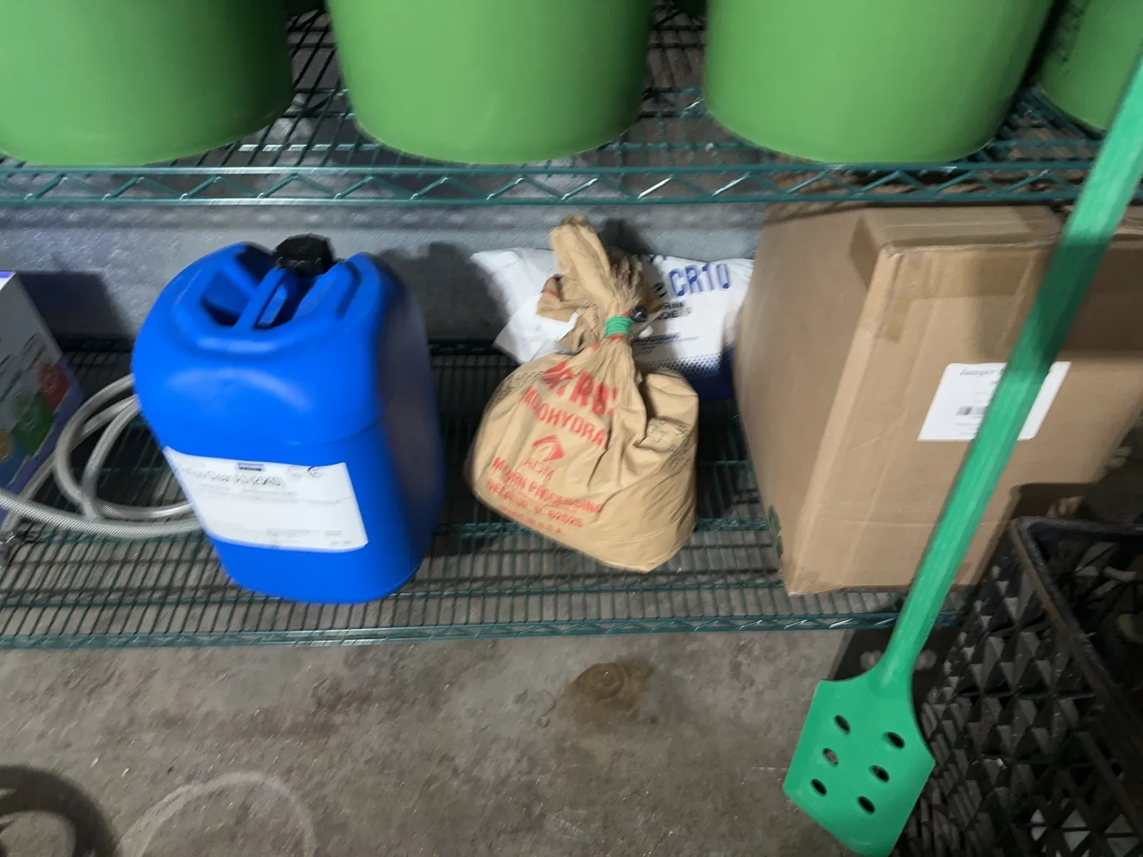 Contents Of Walk In: Buckets, Keg, Hoses, Wire Racks, Ingredients, And More, photo 11 of 11
