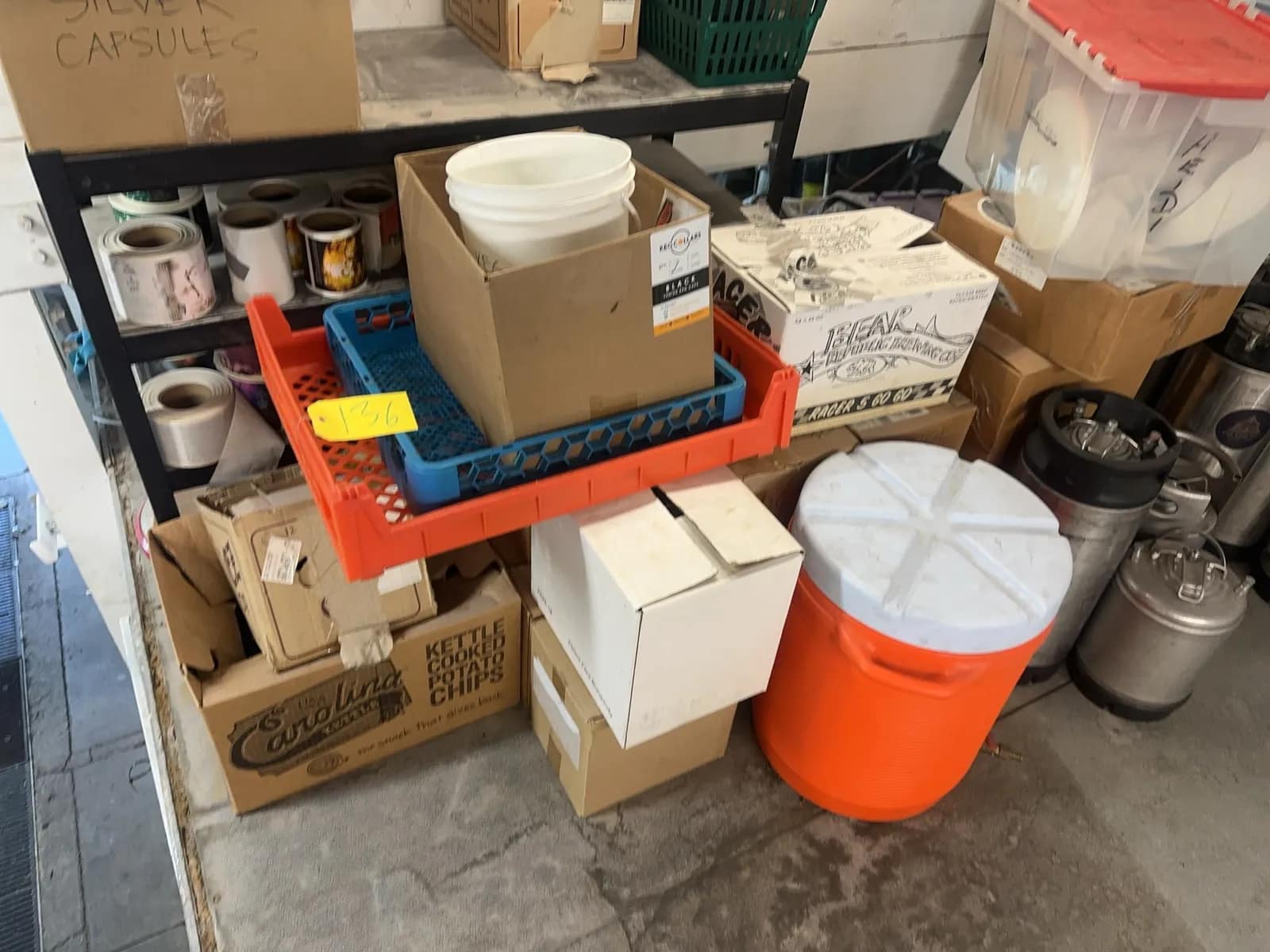 Bulk Lot: Kegs, Bottles, Clamps, Valves, Caps, Storage Racking, And More, photo 2 of 14
