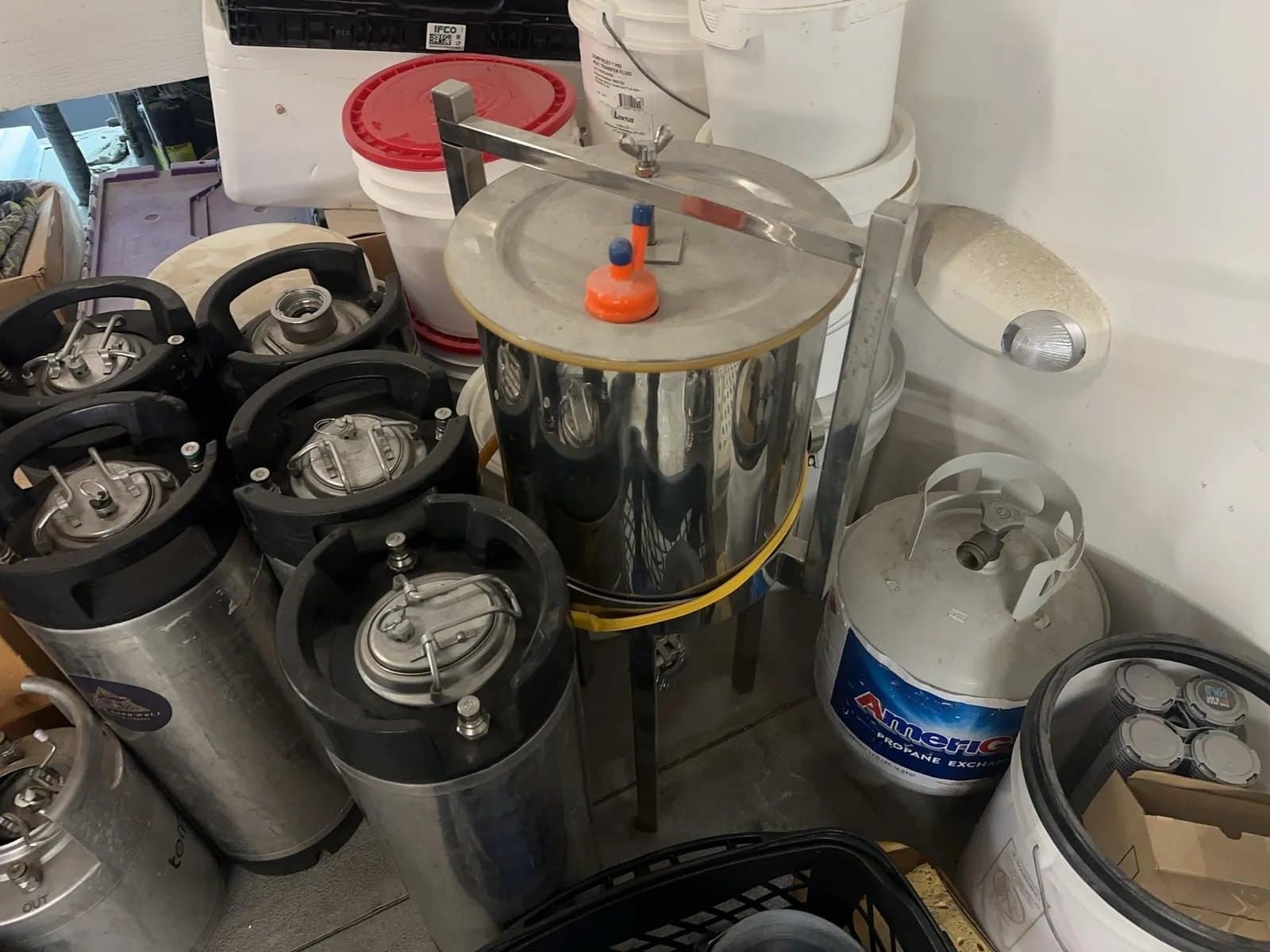 Bulk Lot: Kegs, Bottles, Clamps, Valves, Caps, Storage Racking, And More, photo 13 of 14