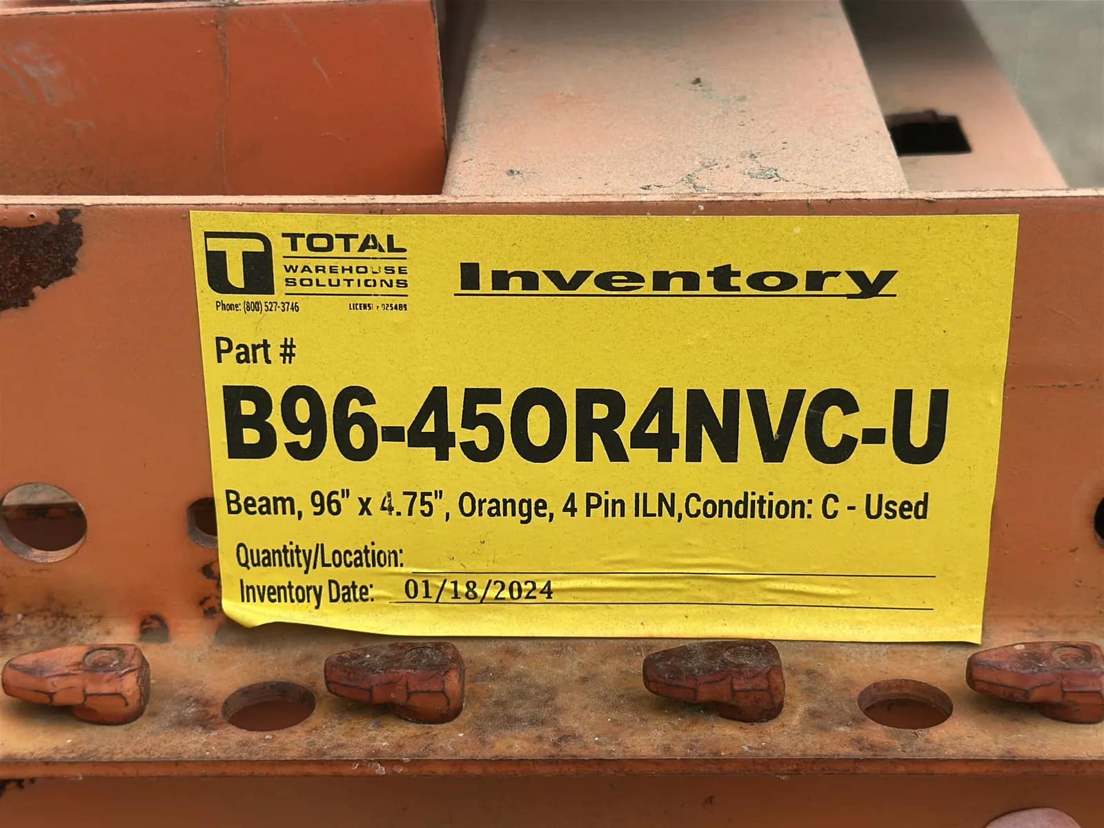 (60) 96”x4.75” Pallet Racking Crossmembers, photo 4 of 4