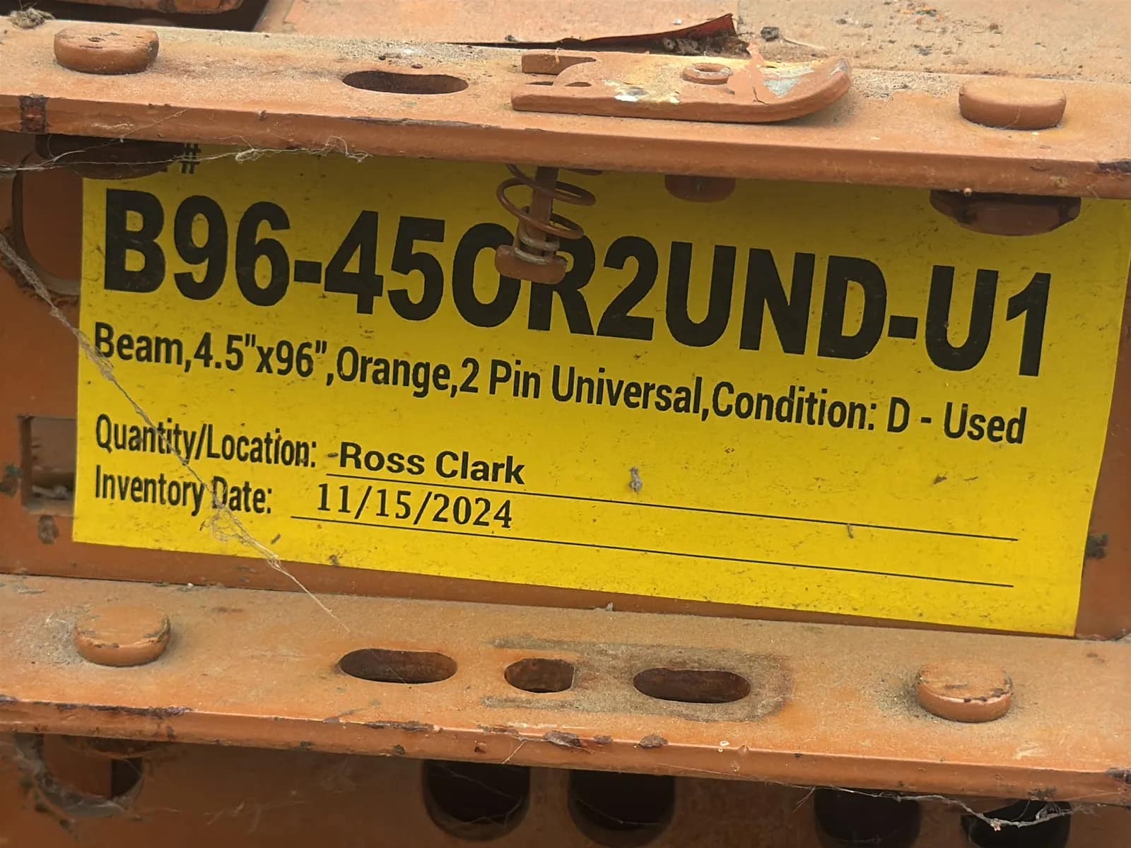 (55) 96” Pallet Racking Crossmembers, photo 3 of 5