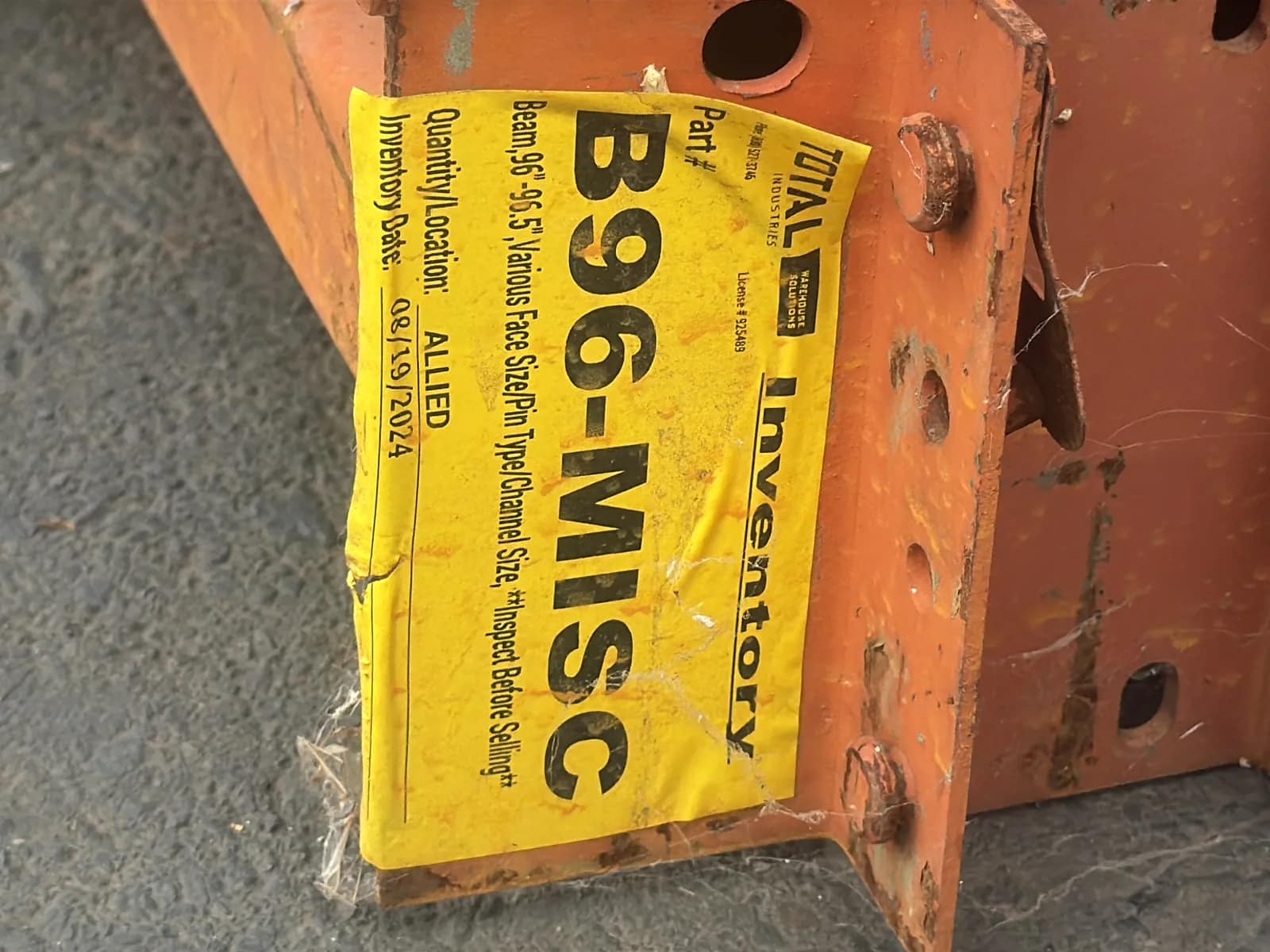 (30) 96” Pallet Racking Crossmembers, photo 4 of 5