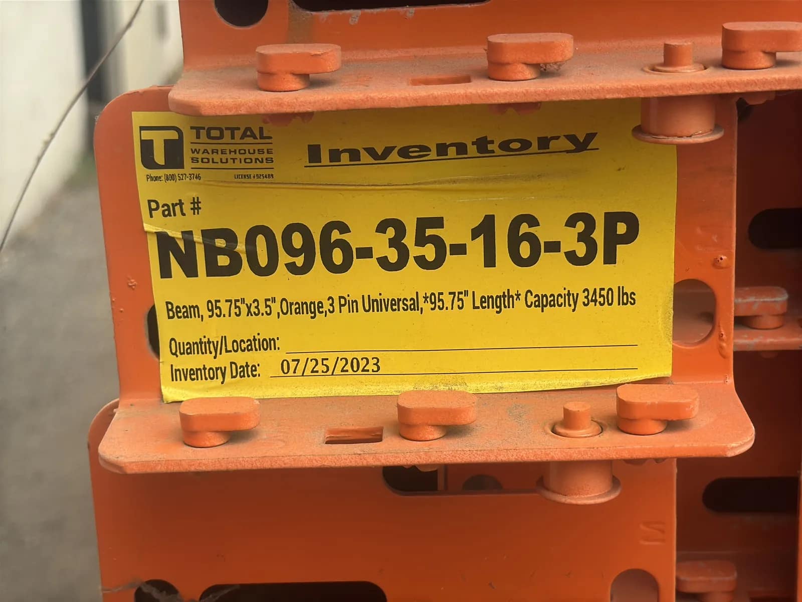 (104) 96” Pallet Racking Crossmembers, photo 4 of 6