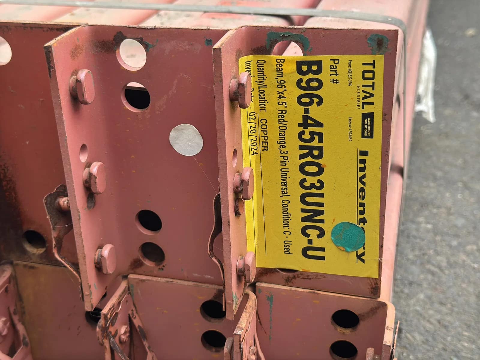 (30) 96” Pallet Racking Crossmembers, photo 5 of 5