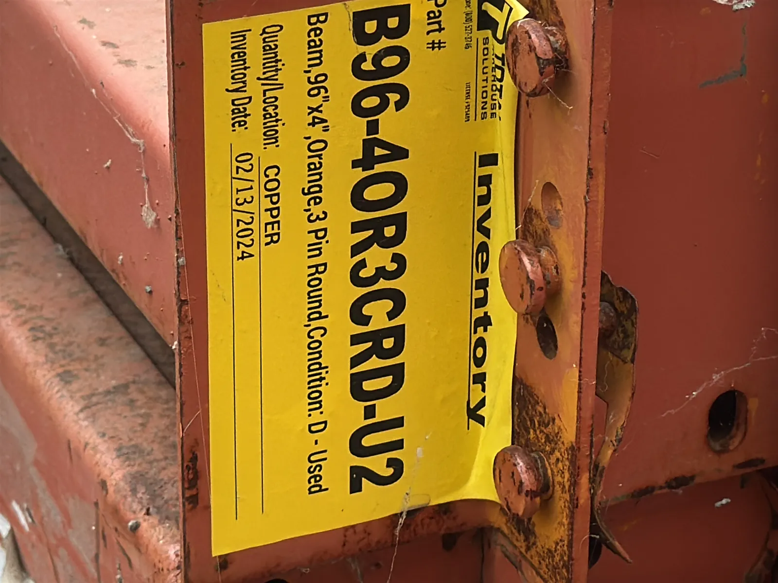 (30) 96” Pallet Racking Crossmembers, photo 4 of 5