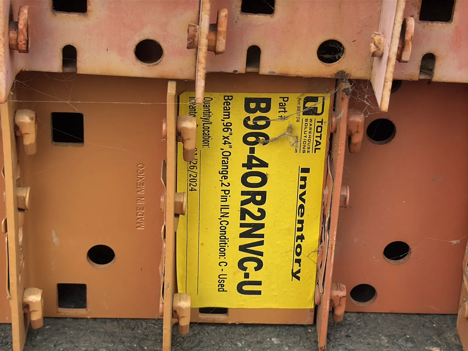 (18) 96” Pallet Racking Crossmembers, photo 4 of 5