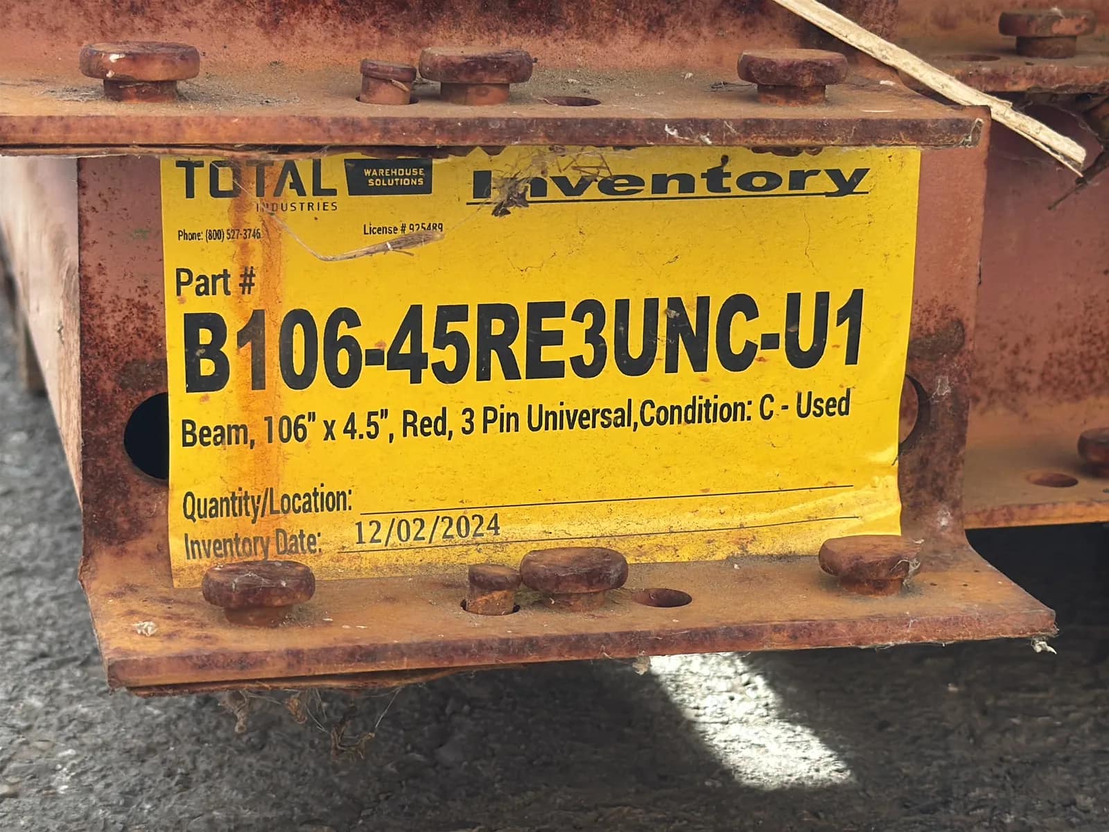 (39) 106” Pallet Racking Crossmembers, photo 4 of 5
