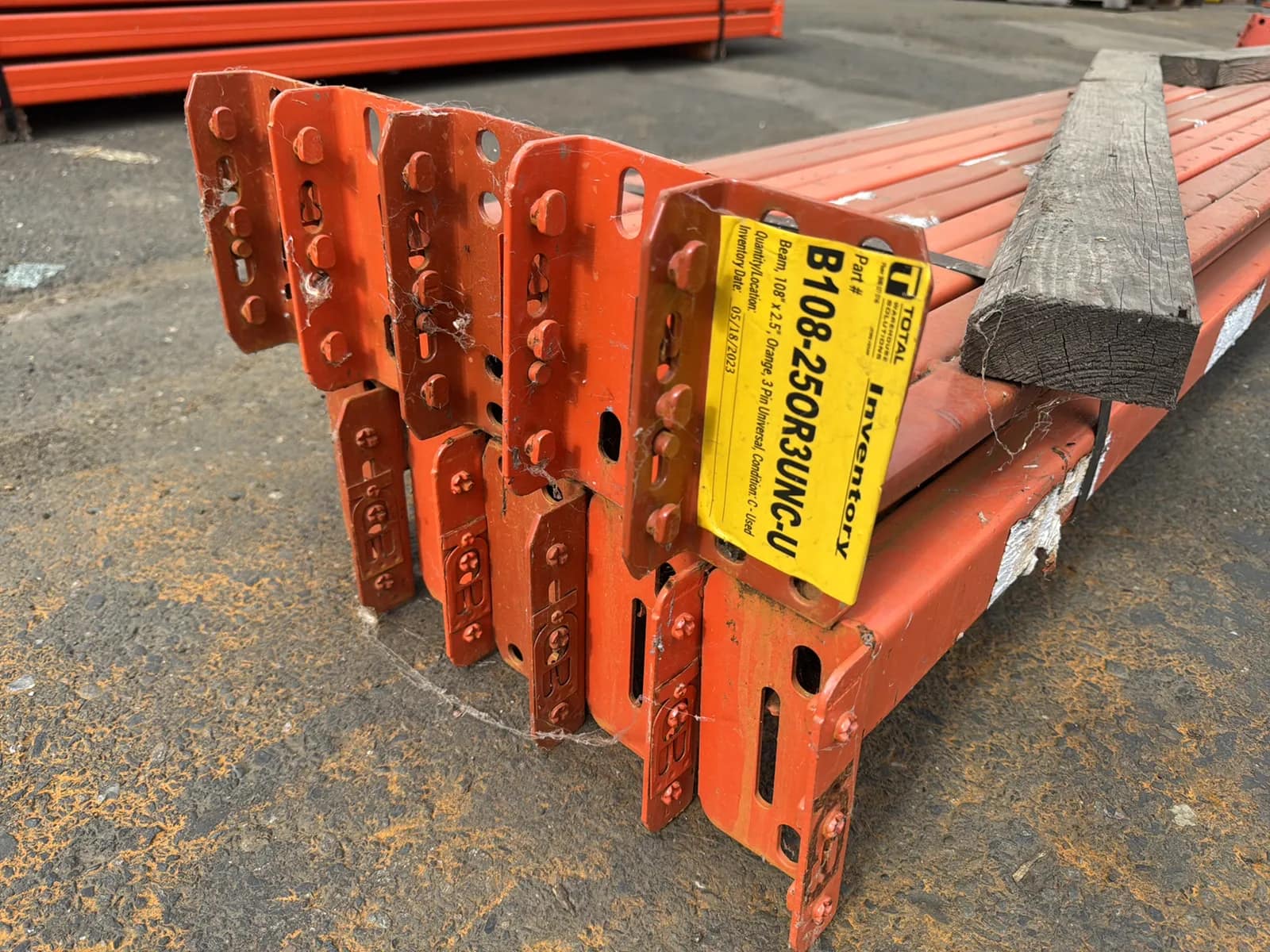 (10) 108” Pallet Racking Crossmembers, photo 3 of 5