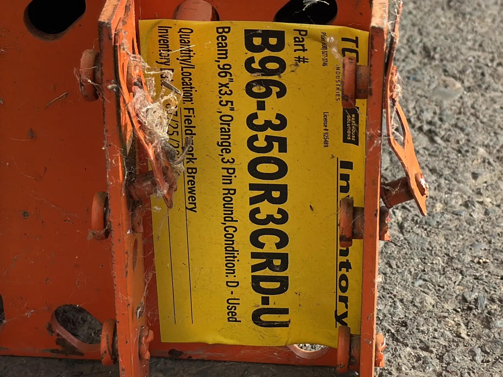 (4) 96” Pallet Racking Crossmembers, photo 4 of 5