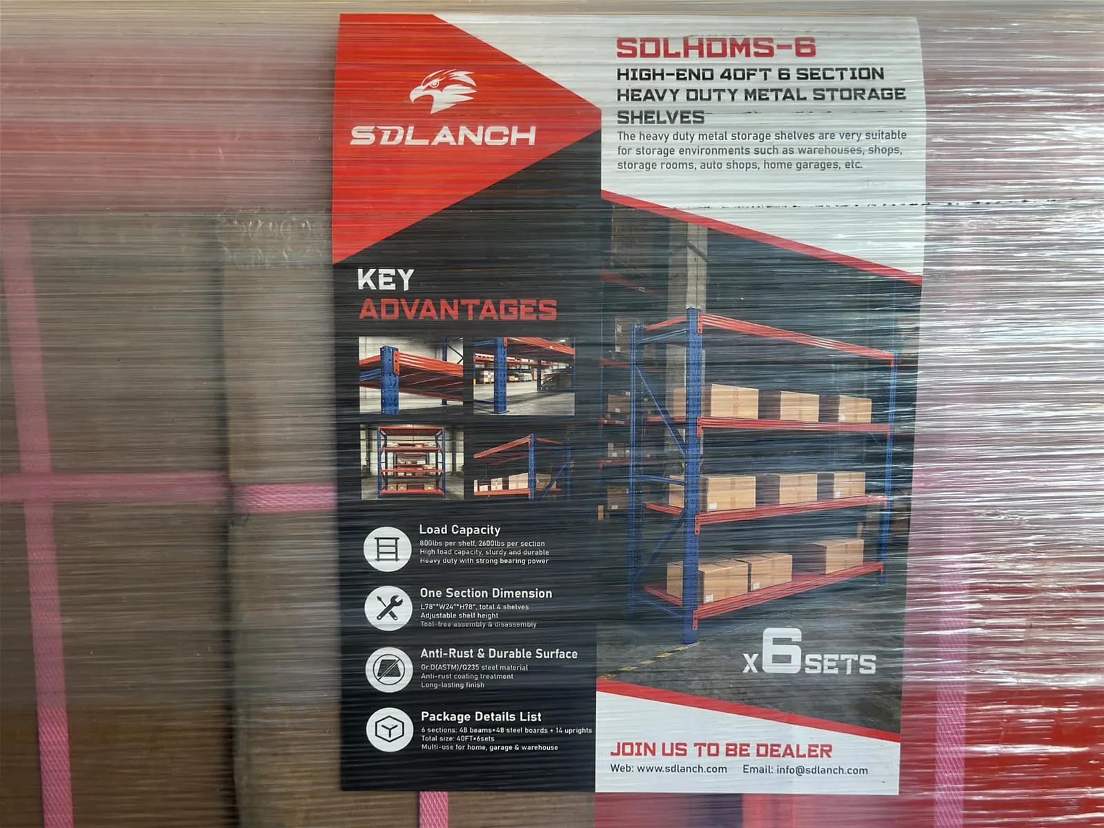Quantity of (6) Sets of 2026 SDLanch HDM56 Metal Storage Shelves - 72"x24"x78" (Unused), photo 5 of 8