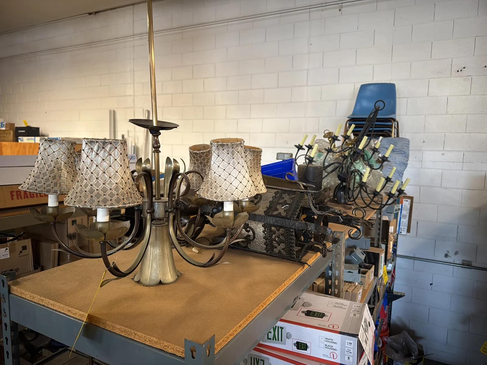 contents-of-3-top-shelves-chandeliers-pendant-lamps-toolbox-and-more-5811ff