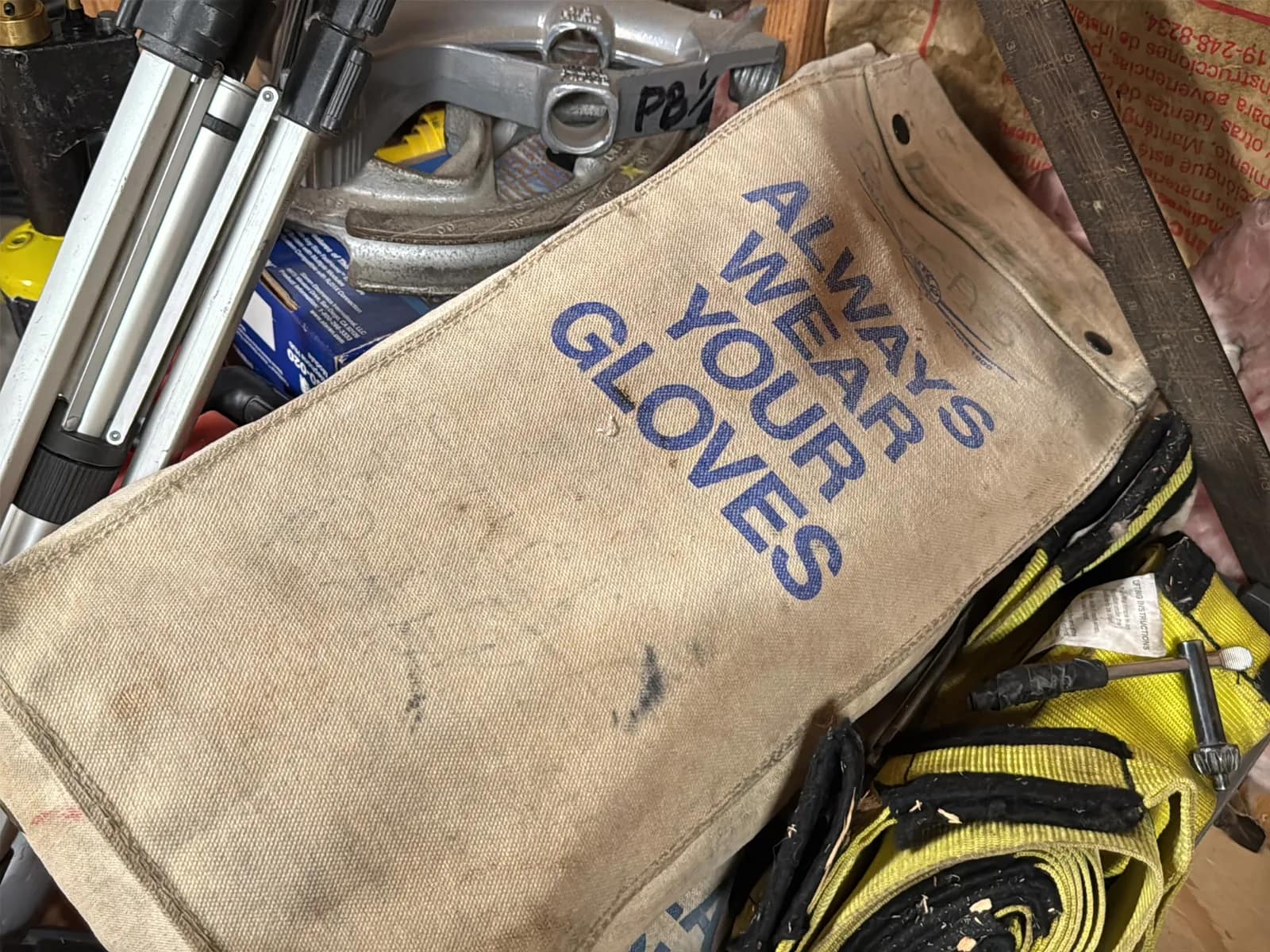 Contents Of Corner: Pipe Bender Heads, Gas Torch, C-Clamps, GreenLee 710 Metal Stud Punch, And Glove Bags, photo 10 of 11