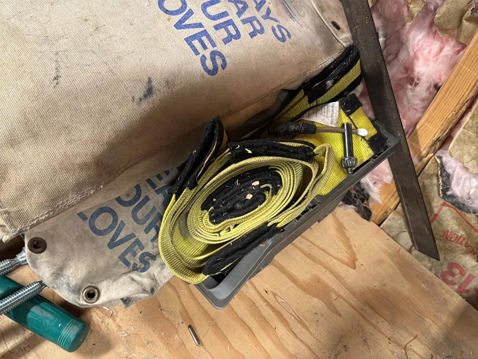 Contents Of Corner: Pipe Bender Heads, Gas Torch, C-Clamps, GreenLee 710 Metal Stud Punch, And Glove Bags, photo 11 of 11
