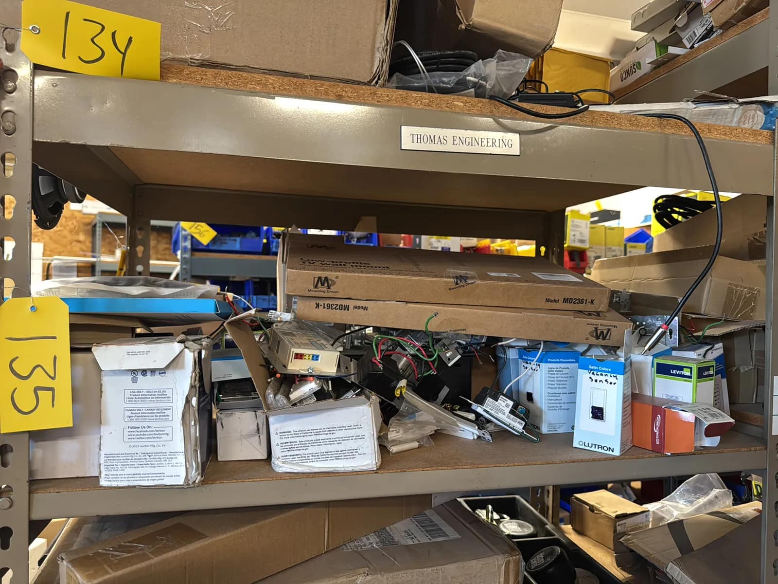 Contents Of (1) Shelf: Assorted Electrical Supply, Switches Lighting And More, photo 1 of 9