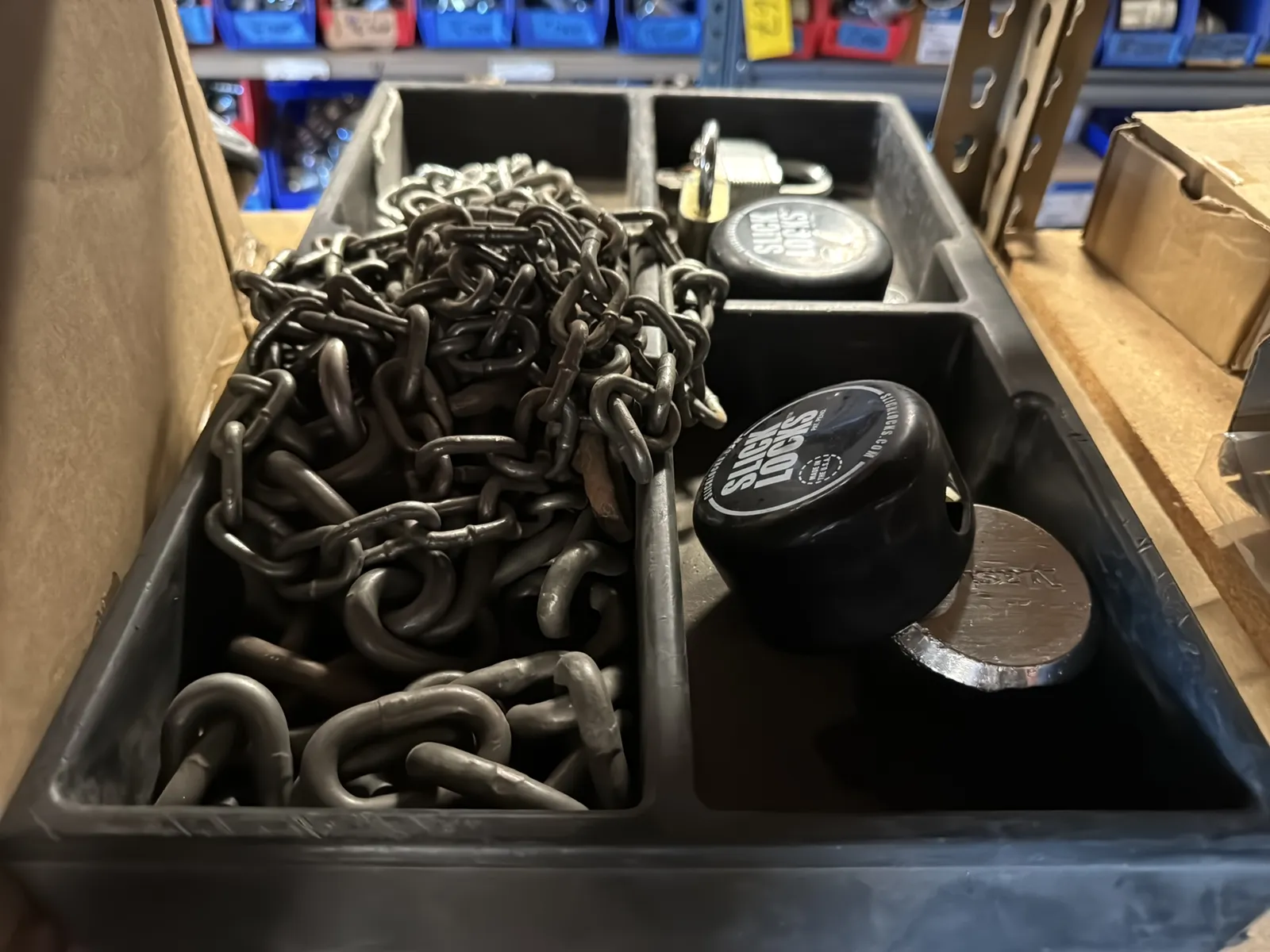 Contents Of (1) Shelf: Assorted Electrical Supply, Articulating Mount, Locks And More, photo 3 of 7