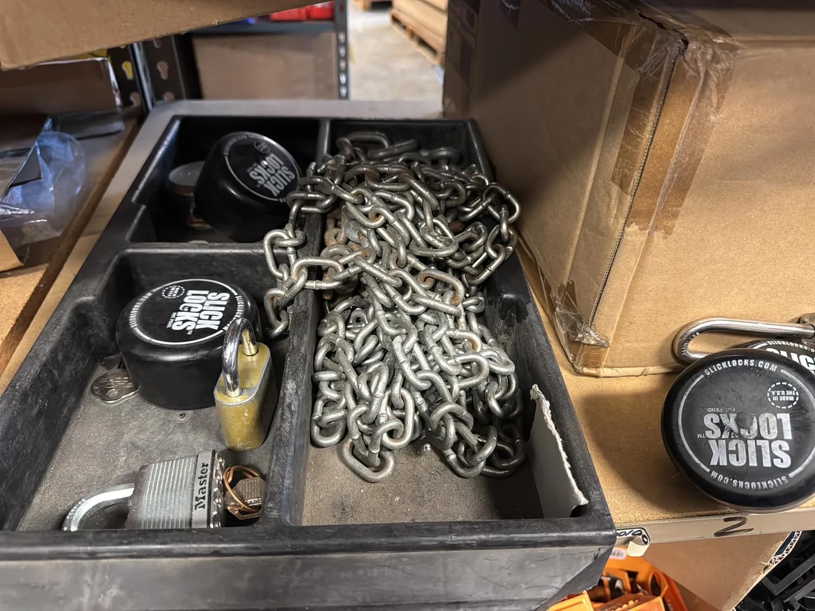 Contents Of (1) Shelf: Assorted Electrical Supply, Articulating Mount, Locks And More, photo 5 of 7