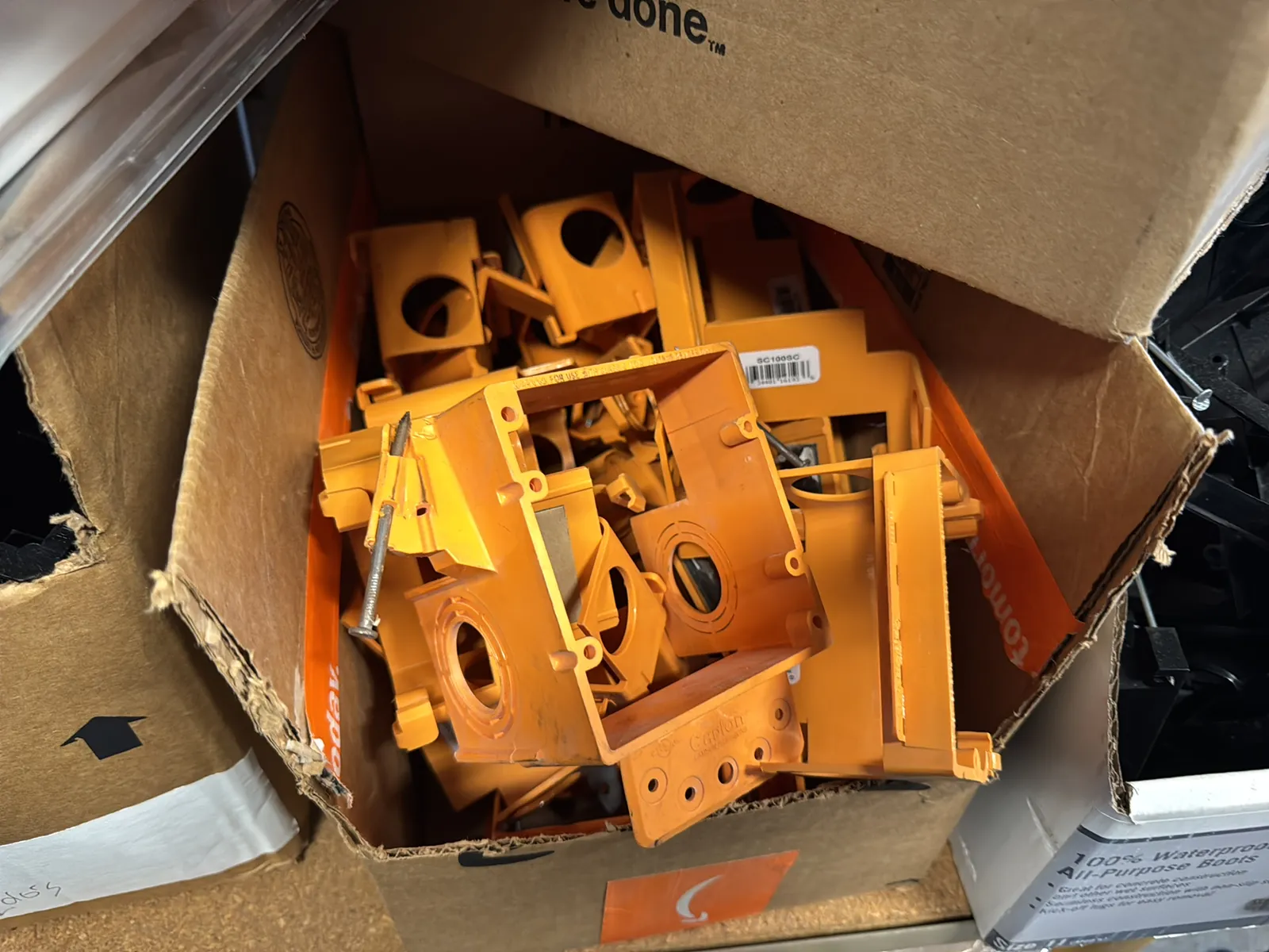 Contents Of (1) Shelf: Assorted Electrical Supply, Mounting Plates, Outlet Boxes And More, photo 3 of 6