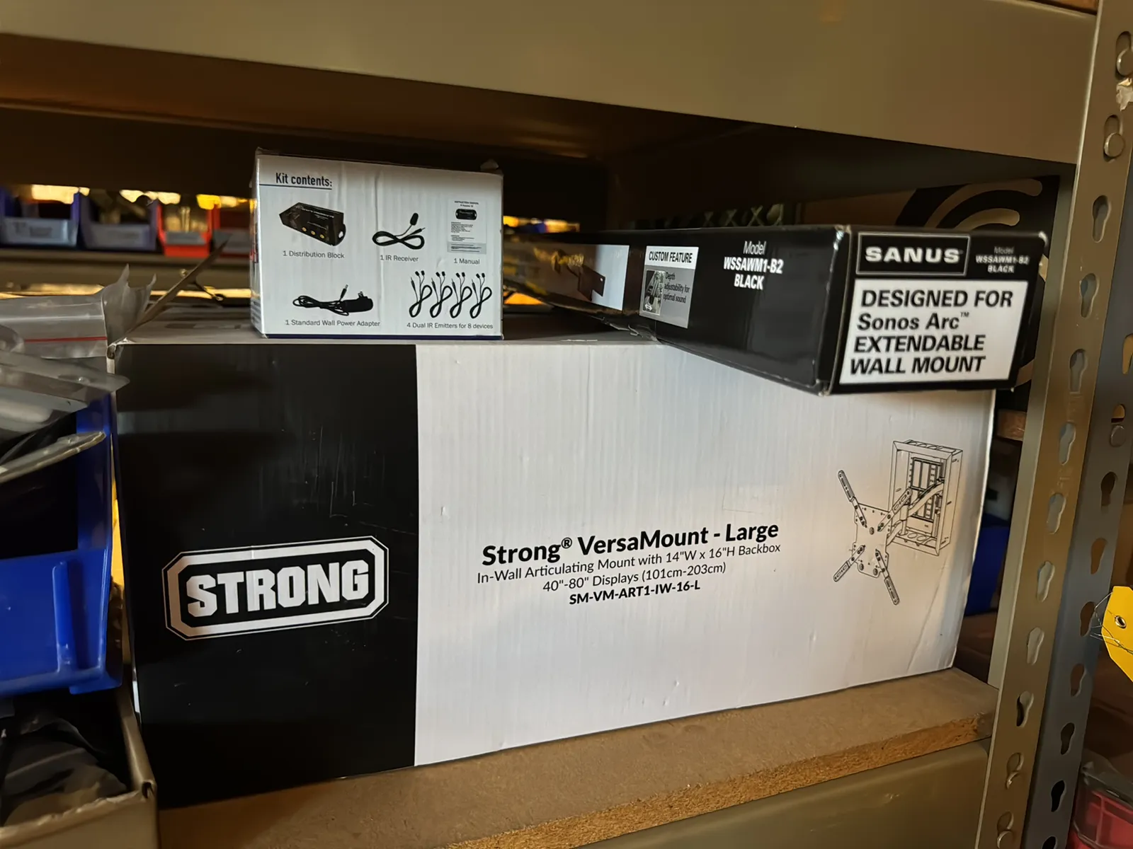 Contents Of (1) Shelf: Assorted Electrical Supply, 40”-80” Display Mount, And More, photo 4 of 7