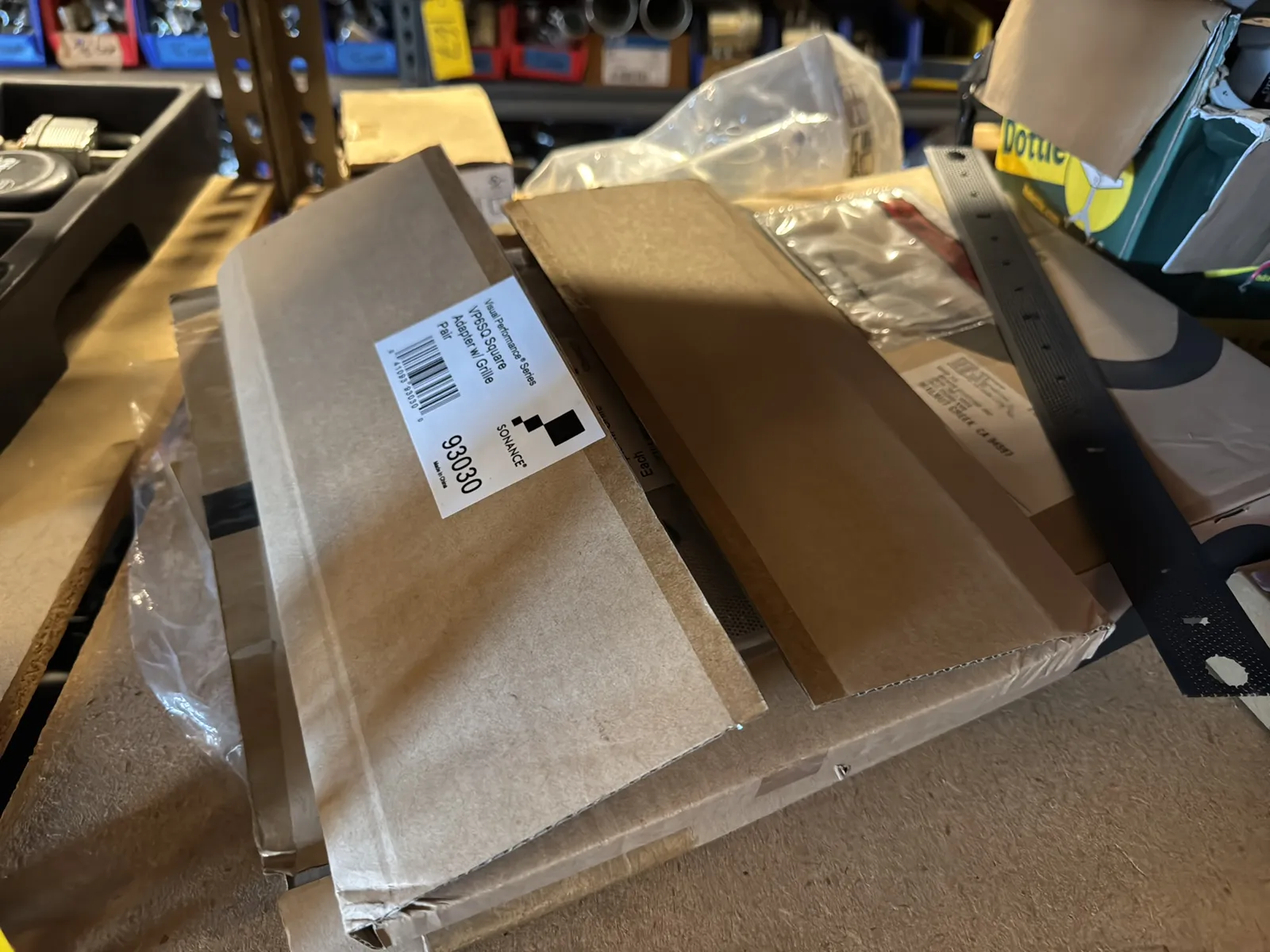 Contents Of (1) Shelf: Assorted Electrical Supply, 40”-80” Display Mount, And More, photo 2 of 7