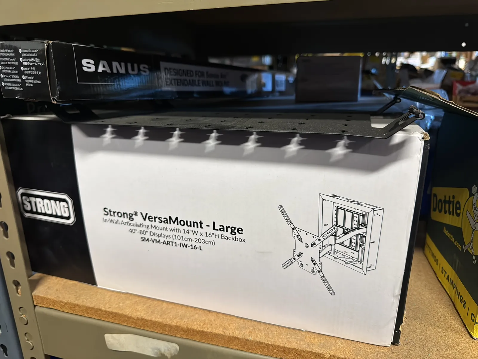 Contents Of (1) Shelf: Assorted Electrical Supply, 40”-80” Display Mount, And More, photo 7 of 7