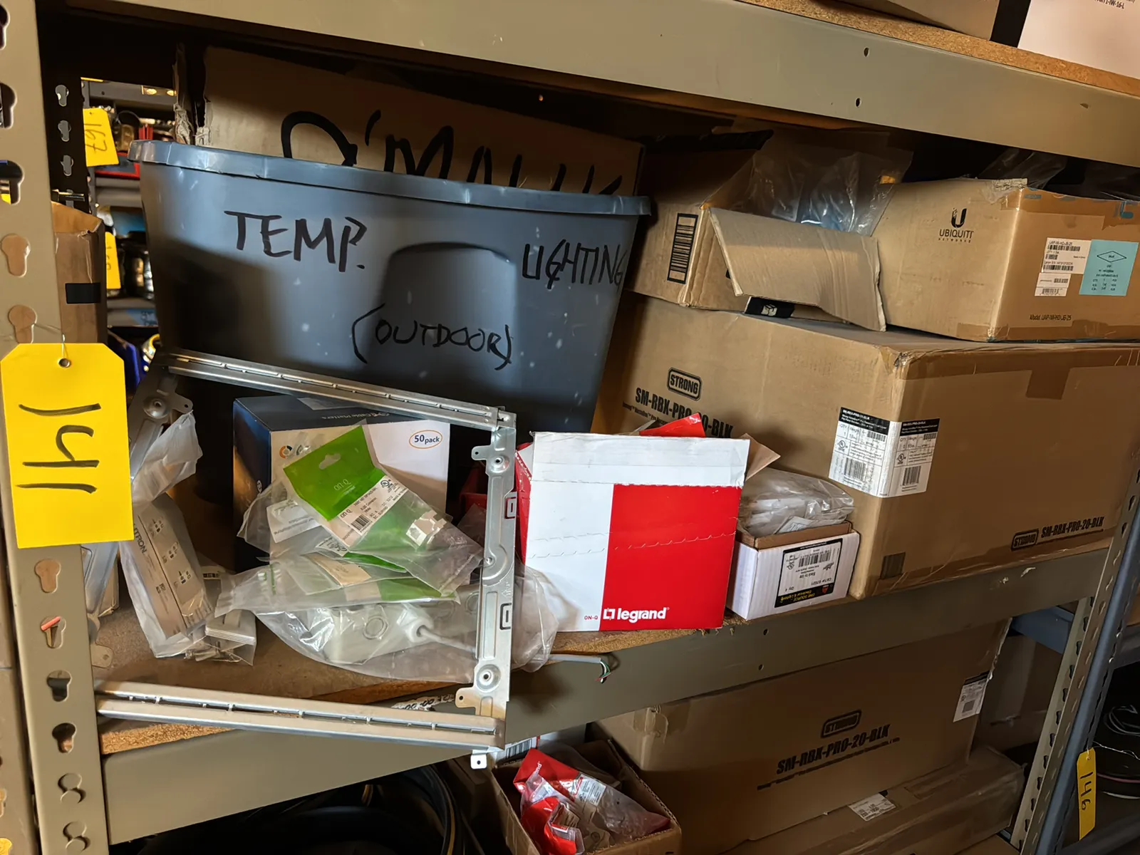 Contents Of (1) Shelf: Assorted Electrical Supply, Lighting Accessories, And More, photo 1 of 8
