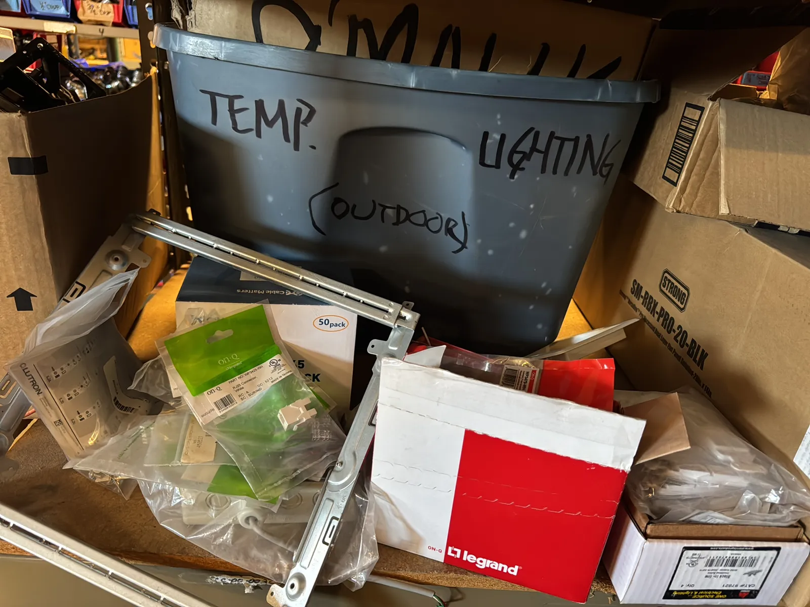 Contents Of (1) Shelf: Assorted Electrical Supply, Lighting Accessories, And More, photo 2 of 8