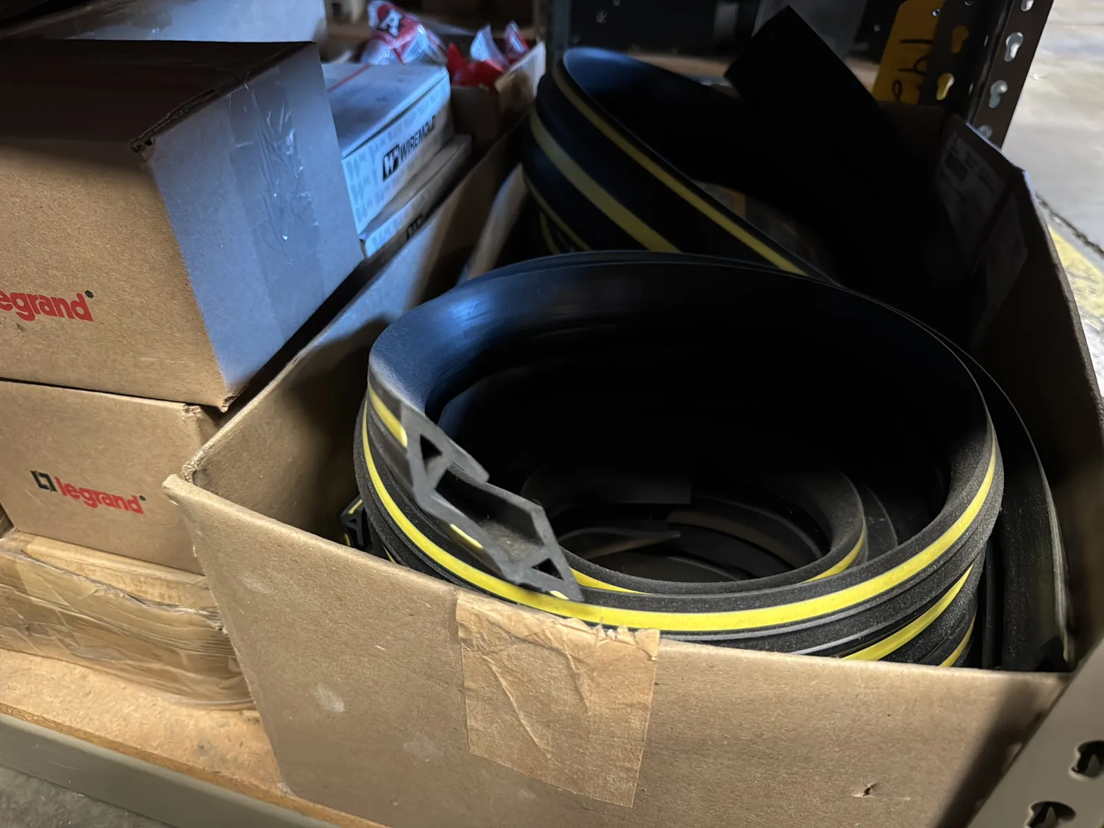 Contents Of (1) Shelf: Assorted Electrical Supply, Floor Cable Cover, HDTV Mounting Accessories And More, photo 7 of 7