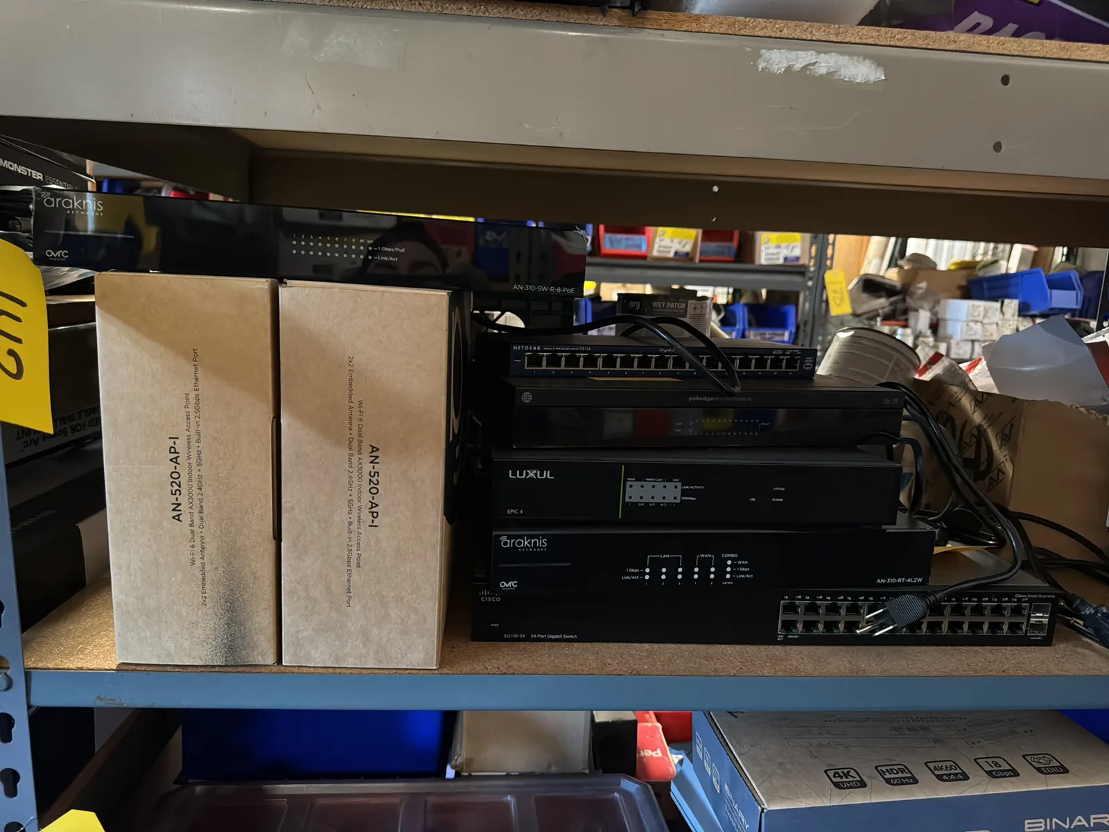 Contents Of (1) Shelf: Assorted Electrical Supply, Cisco Araknis Luxul Network Accessories, Wiremold And More, photo 5 of 8