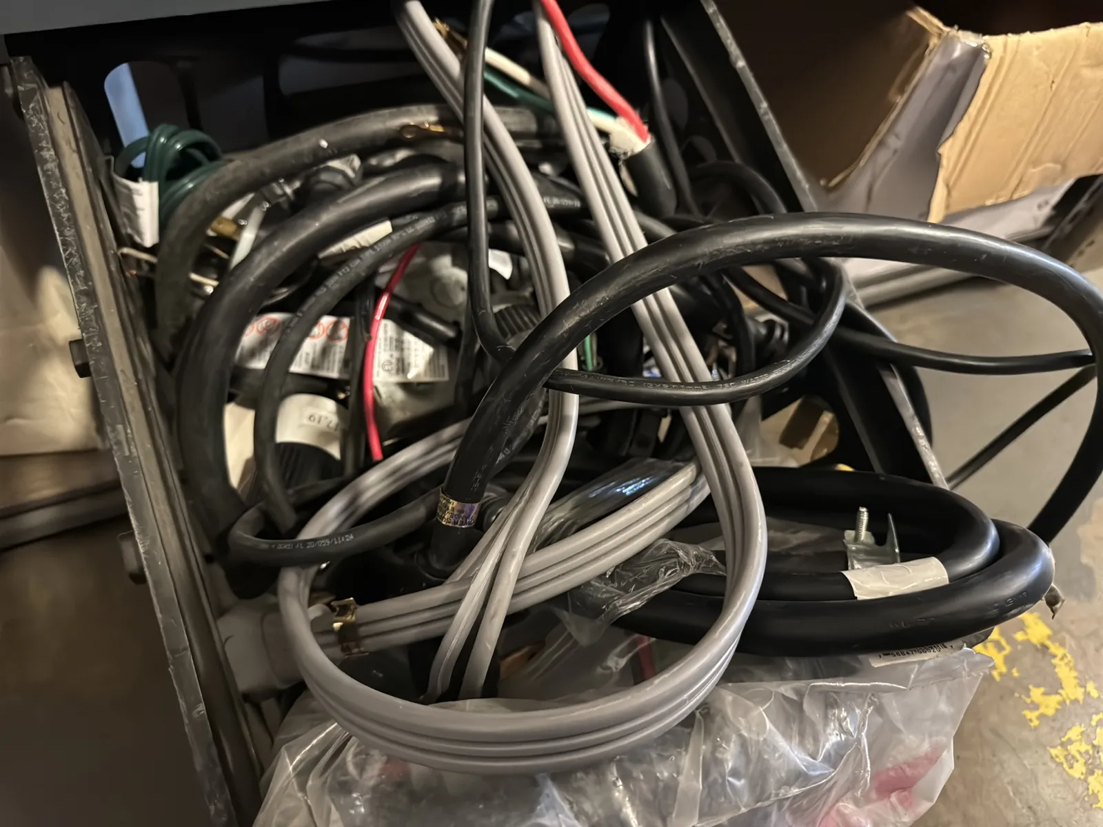Contents Of (1) Shelf: Assorted Electrical Supply, Assorted Cable, High Voltage Male And Female P, photo 3 of 7