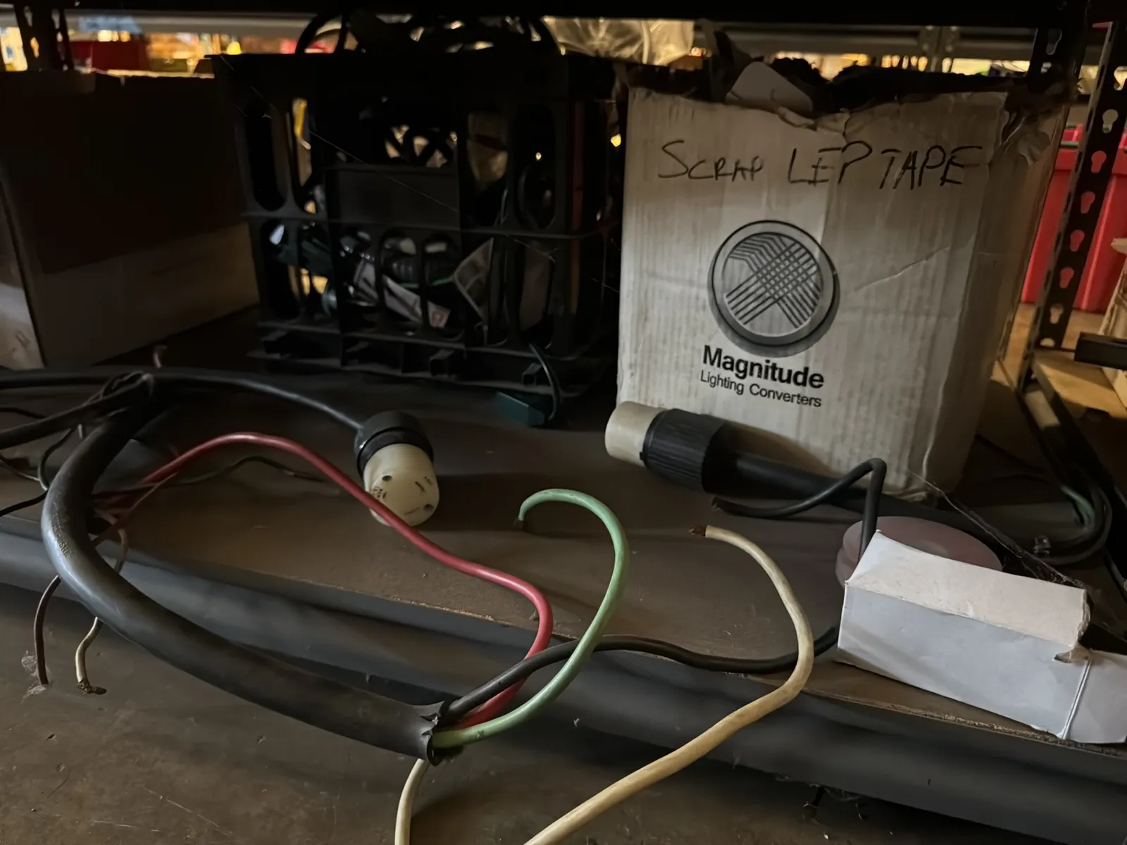 Contents Of (1) Shelf: Assorted Electrical Supply, Assorted Cable, High Voltage Male And Female P, photo 6 of 7
