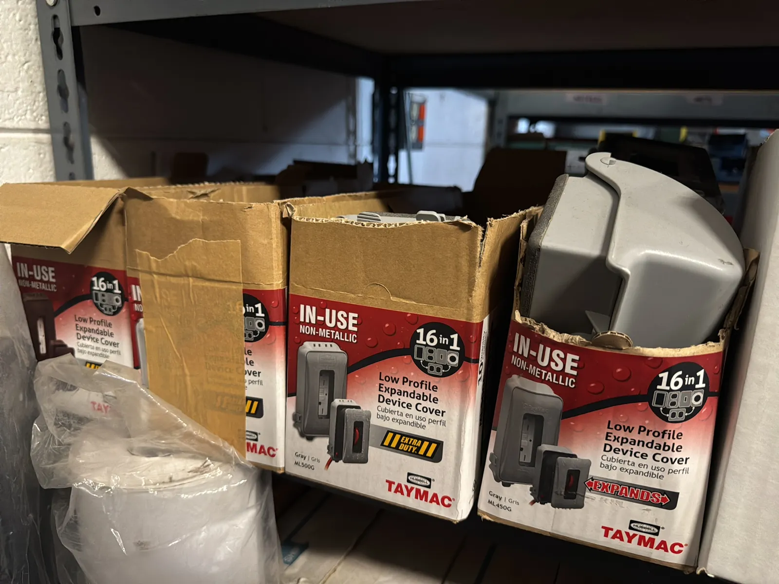 Contents Of (1) Shelf: Assorted Electrical Supply, Allthread, Floor Mounted Boxes, Weatherproof Boxes And More, photo 8 of 8