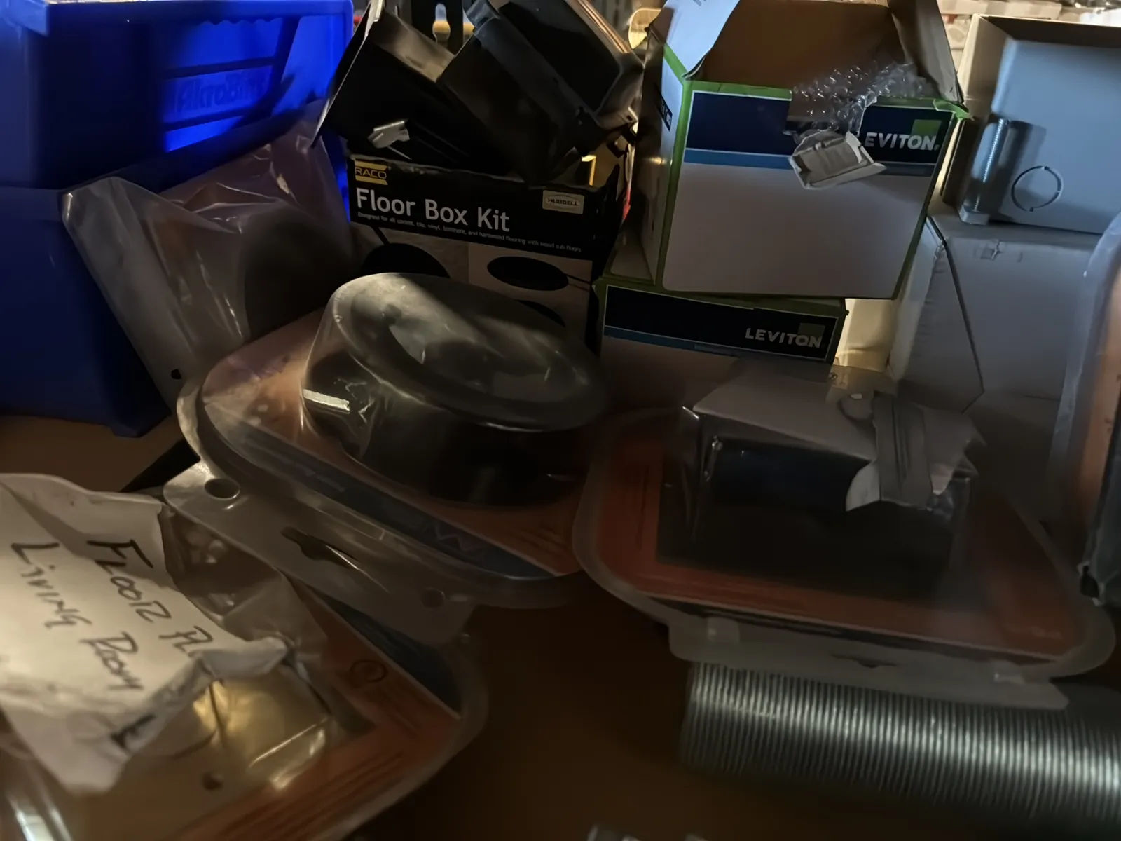 Contents Of (1) Shelf: Assorted Electrical Supply, Allthread, Floor Mounted Boxes, Weatherproof Boxes And More, photo 4 of 8