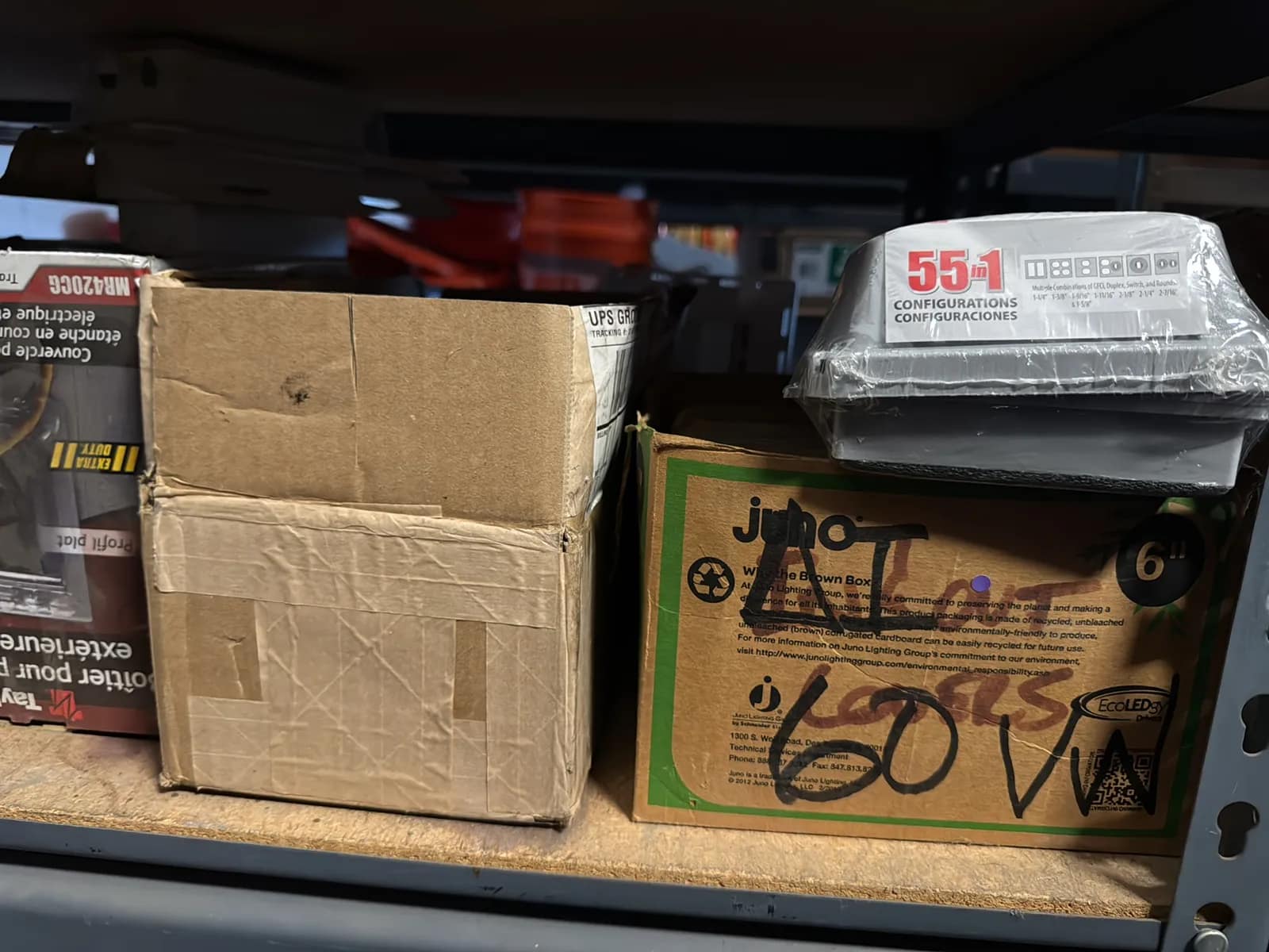Contents Of (1) Shelf: Assorted Electrical Supply, Weatherproof Boxes, And More, photo 1 of 9