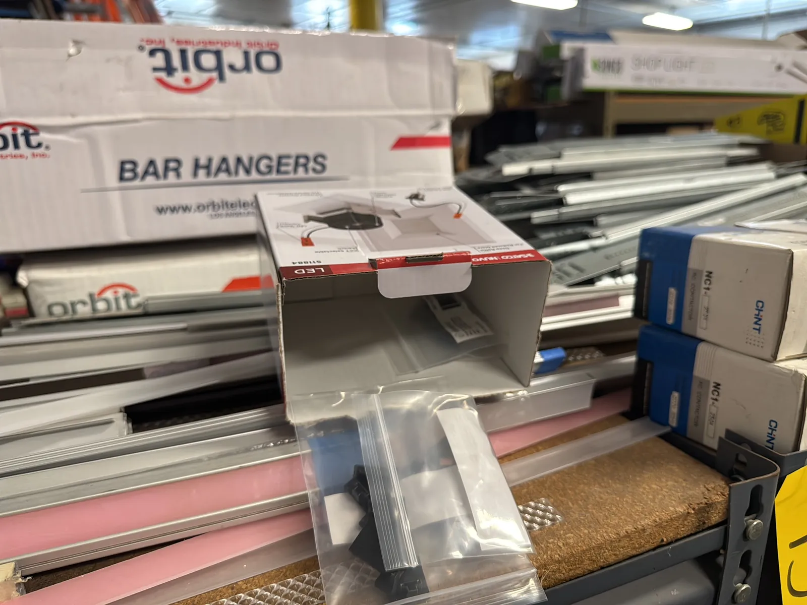 Contents Of Top (4) Racks: Assorted Electrical Supply, Cable Management, Bar Hangers And More, photo 15 of 16