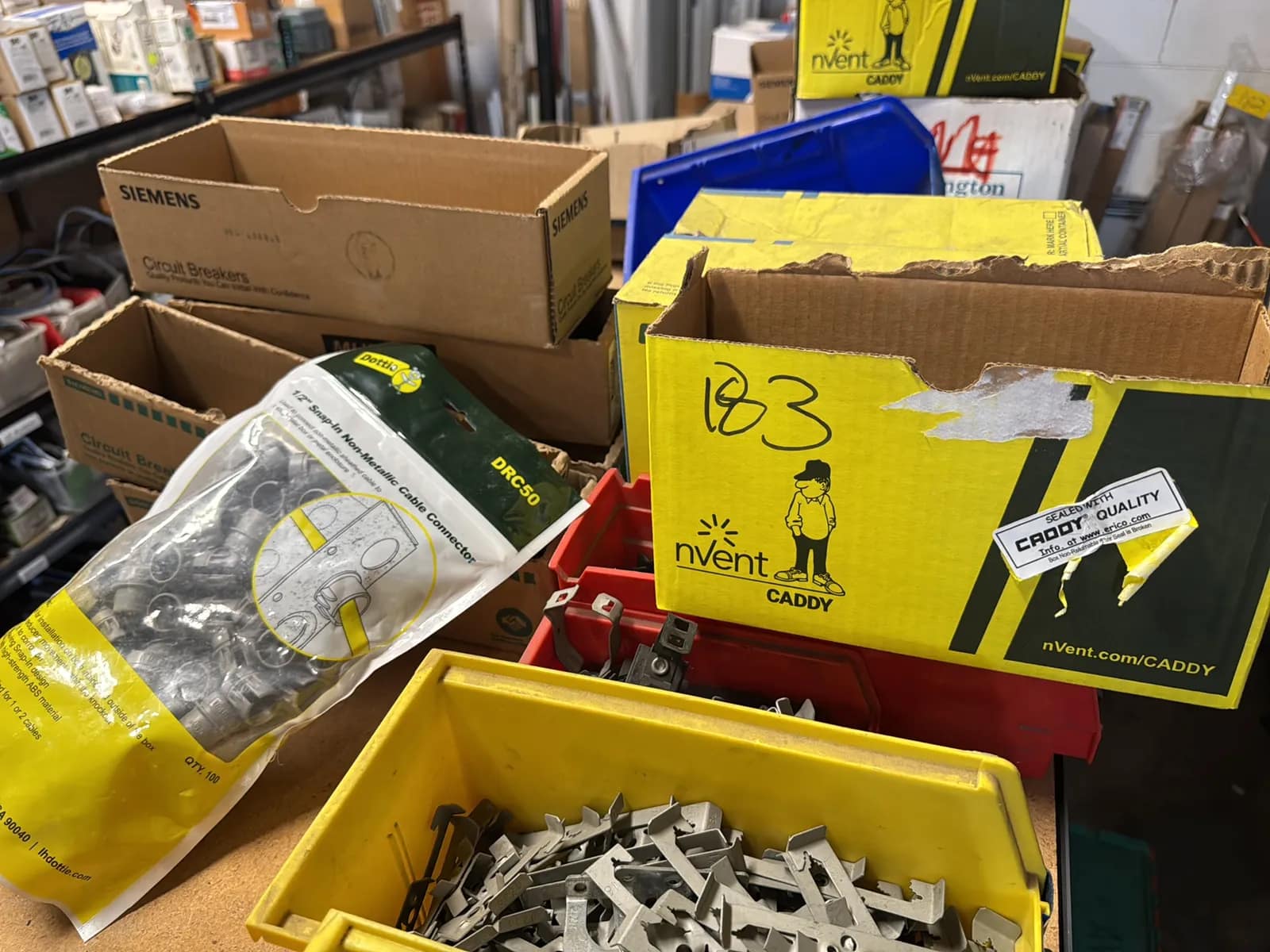 Contents Of Top (4) Racks: Assorted Electrical Supply, Cable Management, Bar Hangers And More, photo 6 of 16