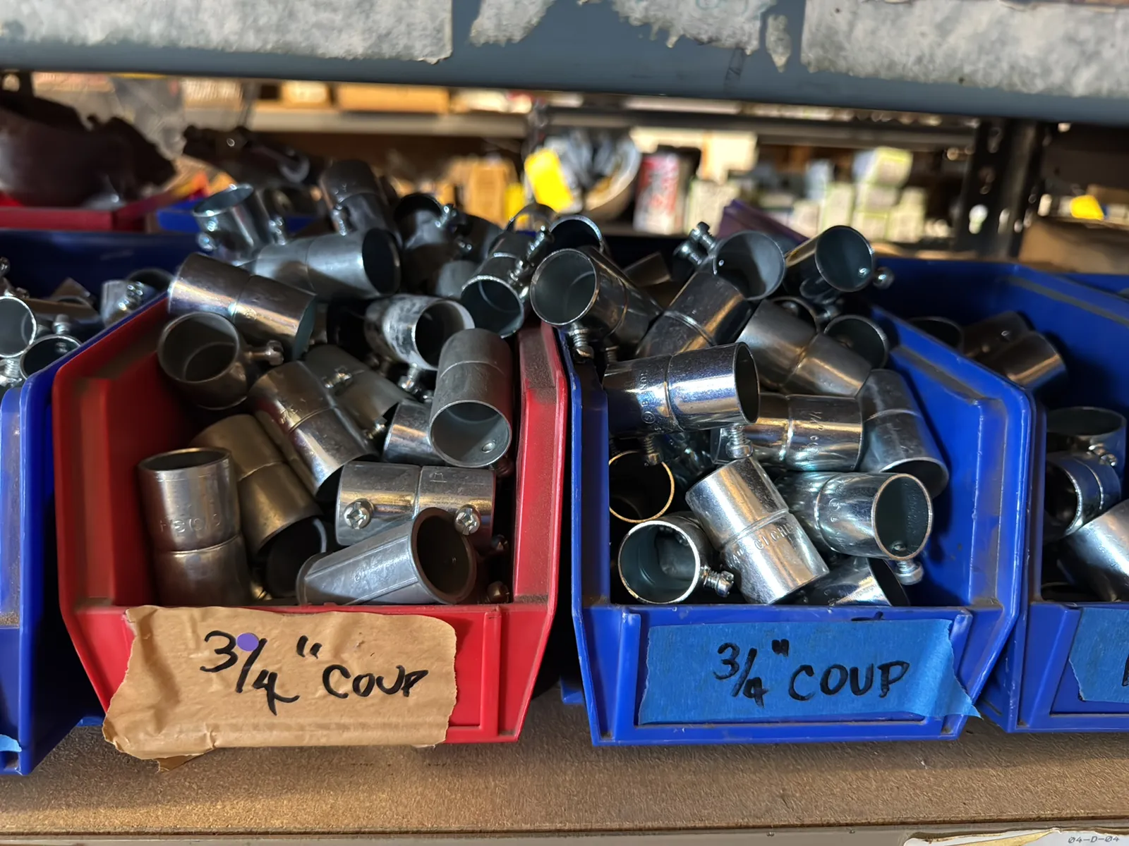 Contents Of (1) Shelf: Assorted Electrical Supply, Coupling Hardware And More, photo 3 of 7