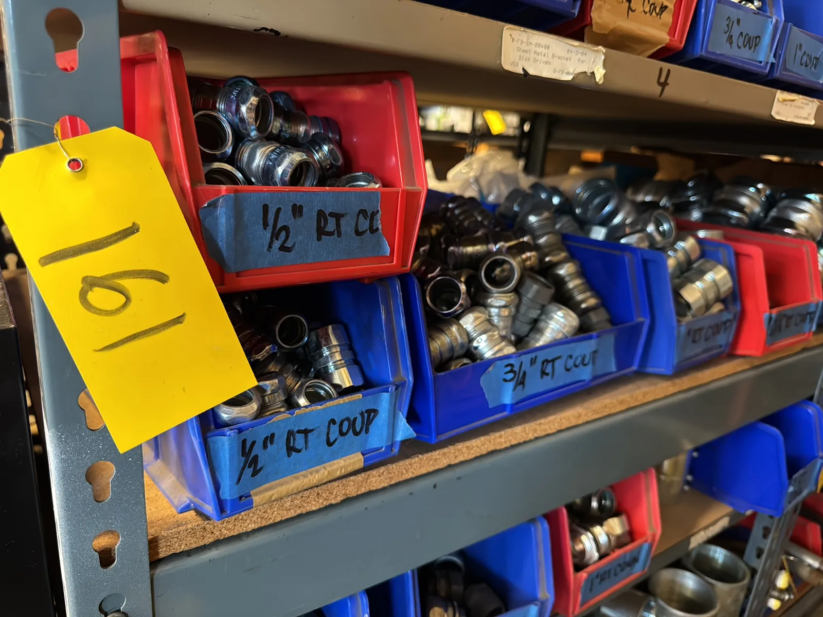 Contents Of (1) Shelf: Assorted Electrical Supply, Coupling Hardware And More, photo 1 of 7