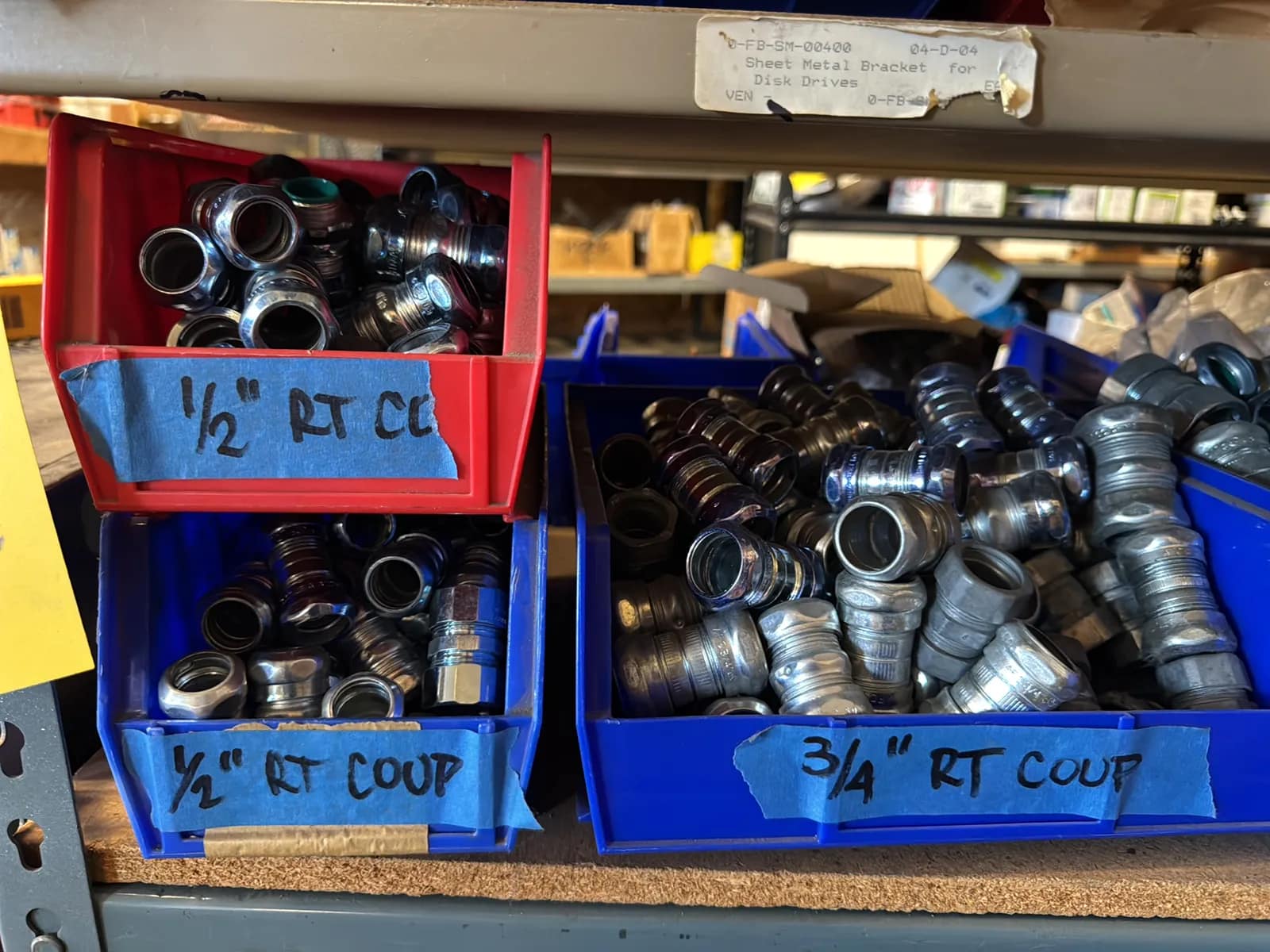 Contents Of (1) Shelf: Assorted Electrical Supply, Coupling Hardware And More, photo 2 of 7