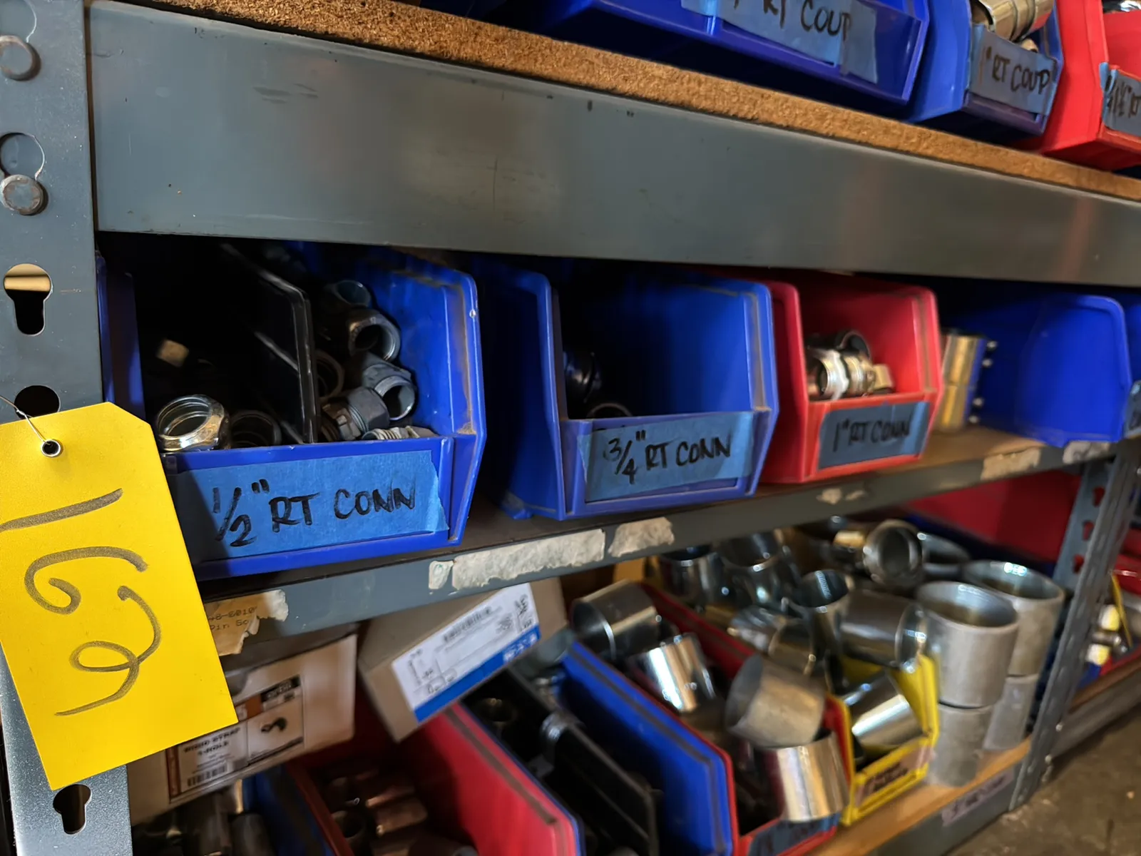 Contents Of (1) Shelf: Assorted Electrical Supply, Coupling Hardware And More, photo 1 of 7