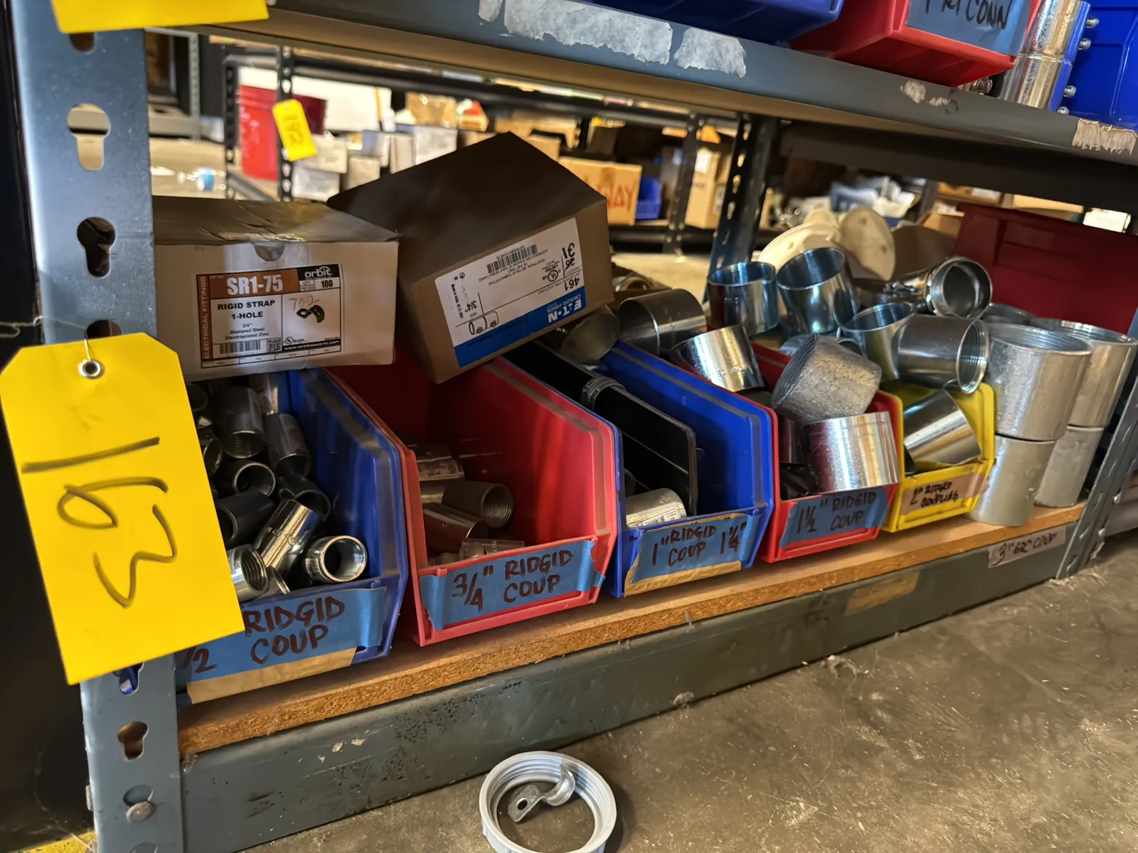 Contents Of (1) Shelf: Assorted Electrical Supply, Coupling Hardware And More, photo 1 of 6