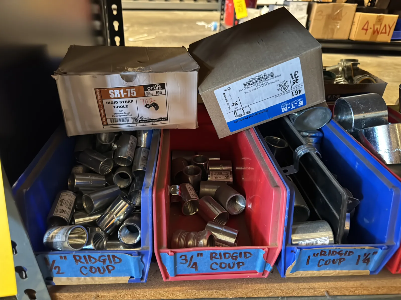 Contents Of (1) Shelf: Assorted Electrical Supply, Coupling Hardware And More, photo 2 of 6