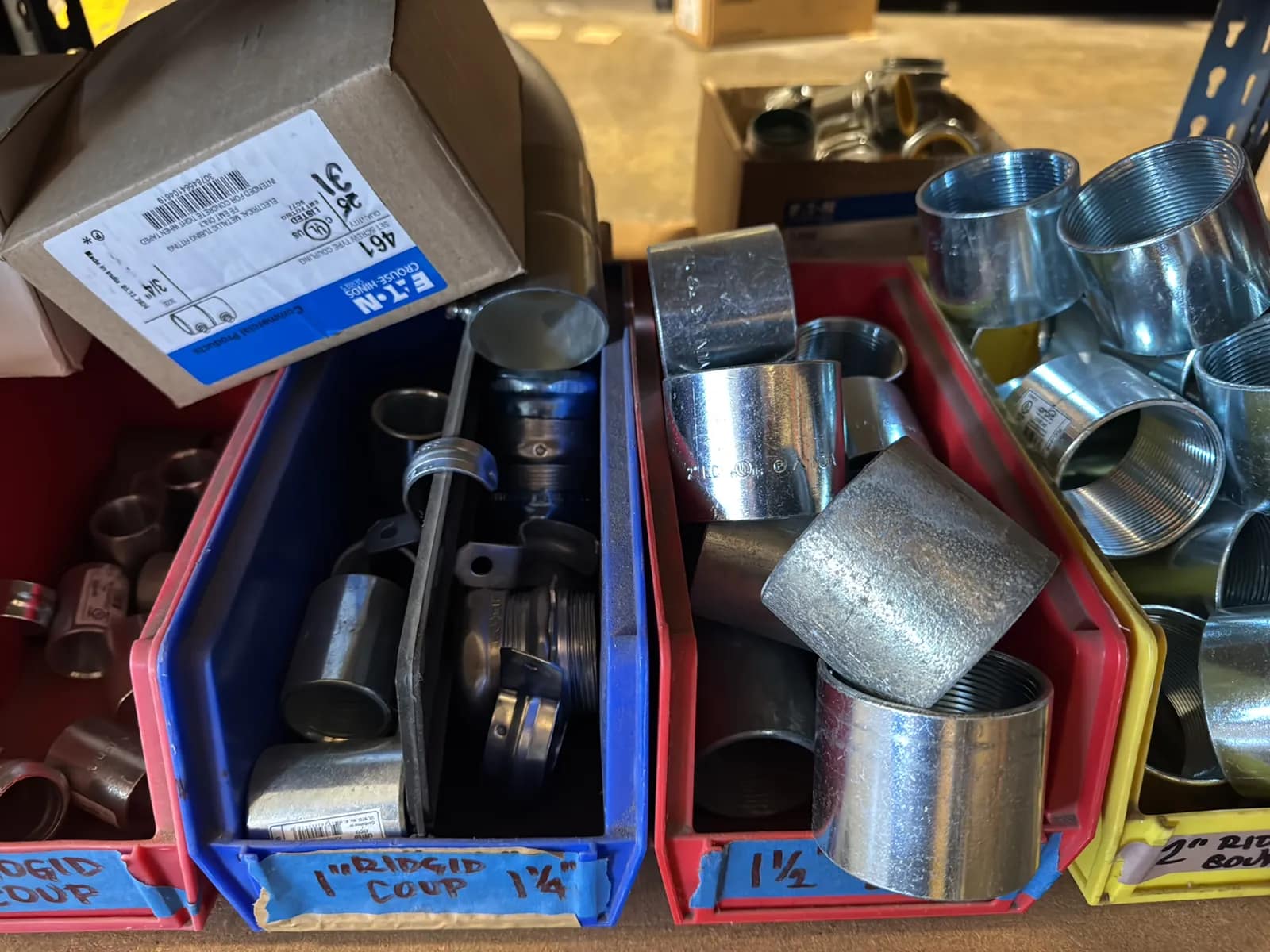 Contents Of (1) Shelf: Assorted Electrical Supply, Coupling Hardware And More, photo 3 of 6